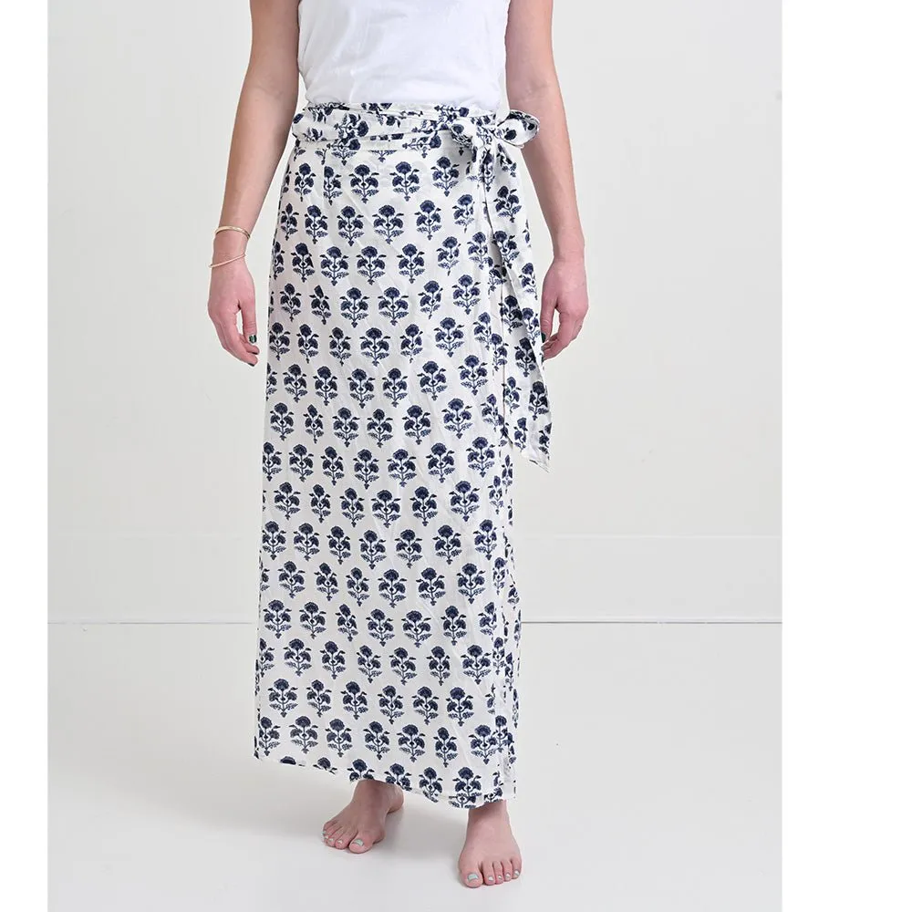 Agra Bloom Indigo Wrap Sarong