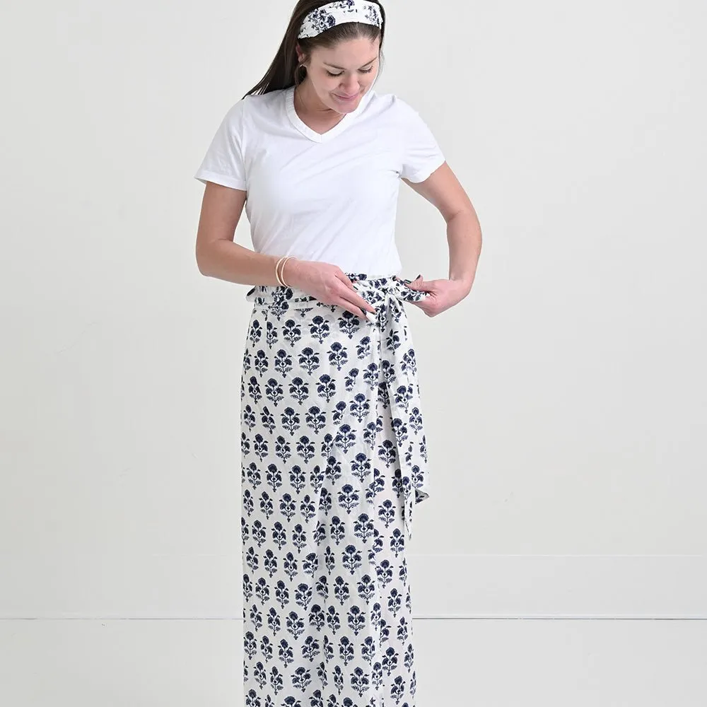 Agra Bloom Indigo Wrap Sarong