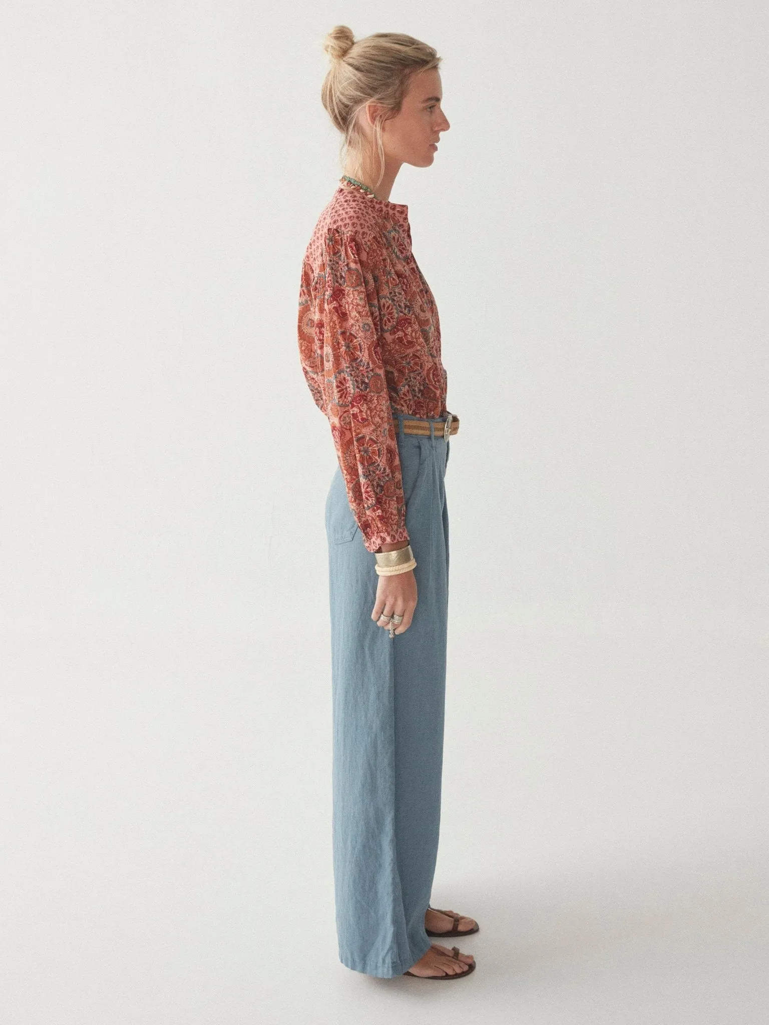 Beatrice Blouse - Rust Flamingo
