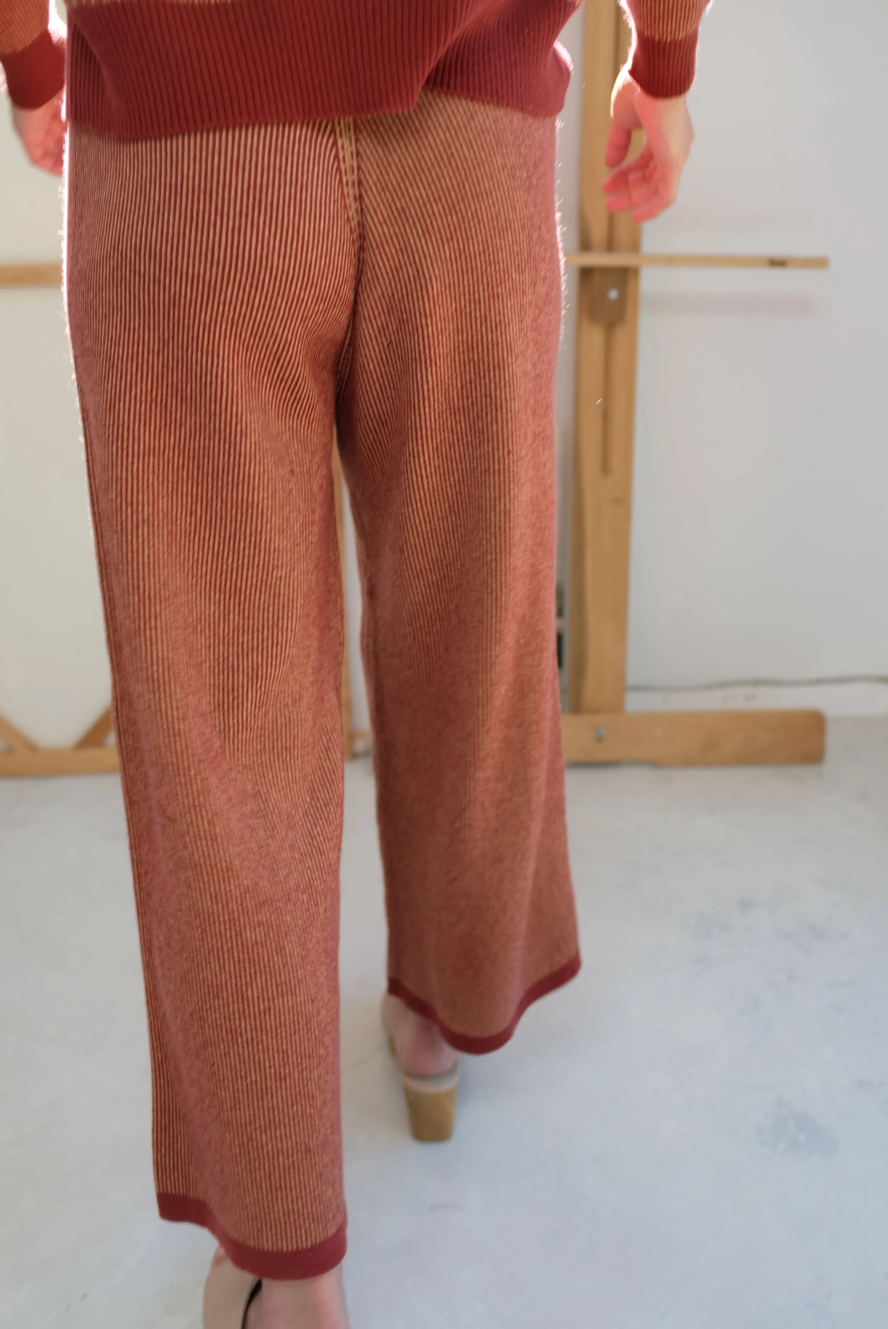 Beklina Cashmere Ribbed Trouser Rust/Gold