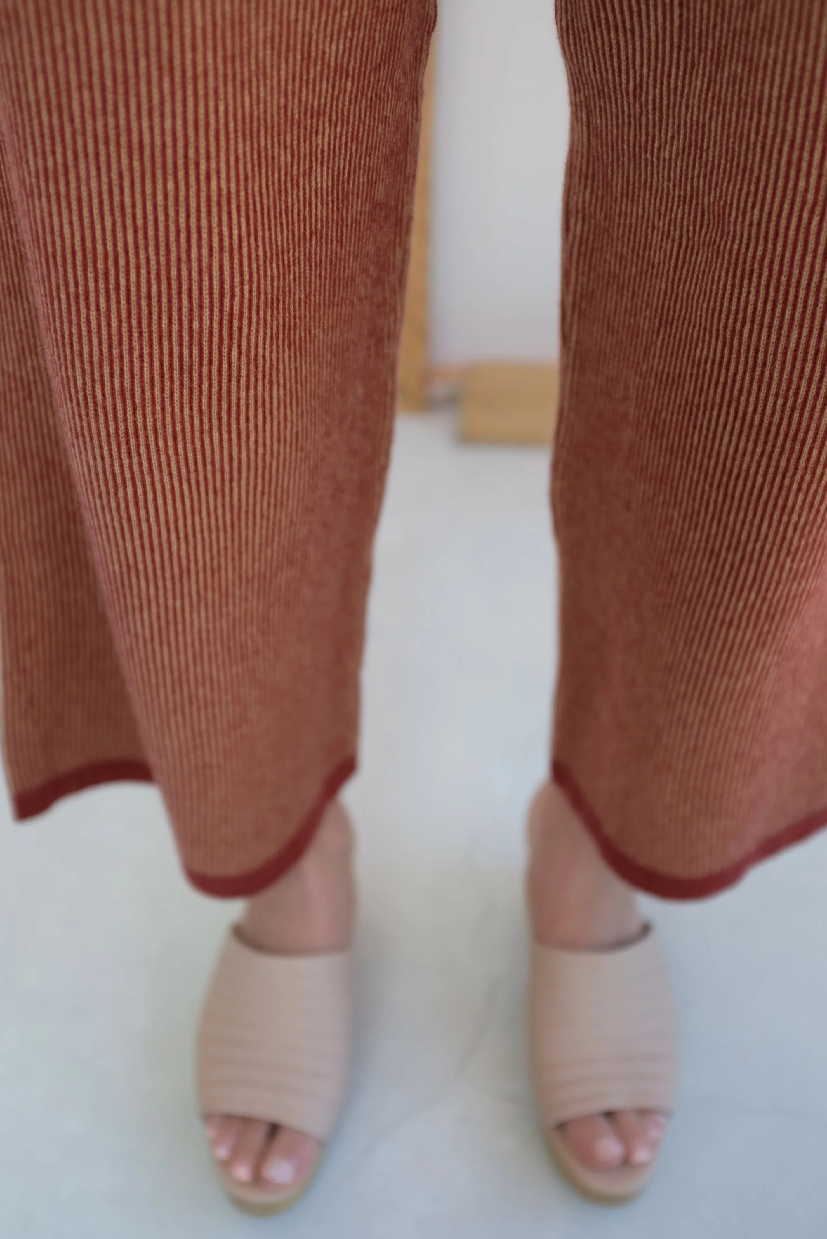Beklina Cashmere Ribbed Trouser Rust/Gold