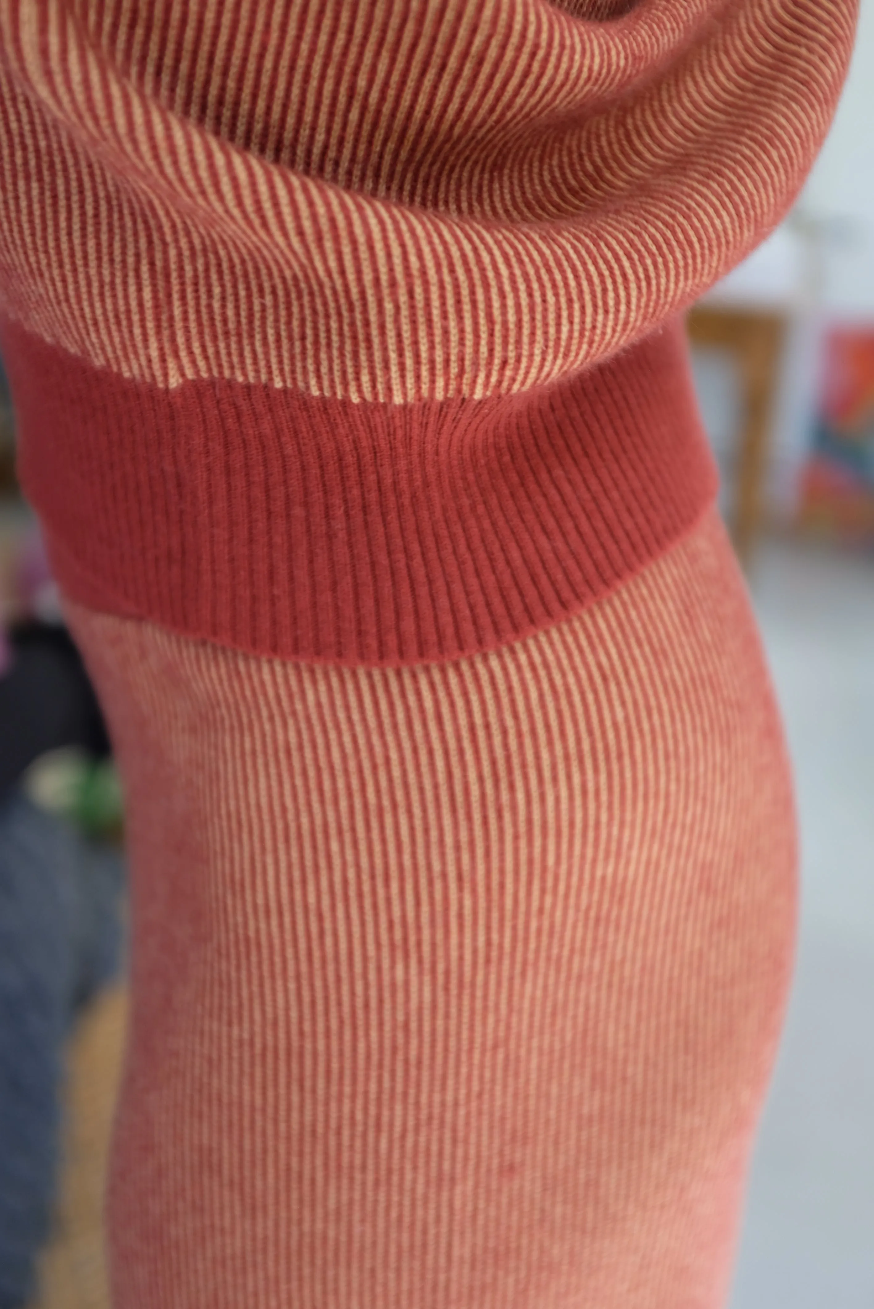 Beklina Cashmere Ribbed Trouser Rust/Gold