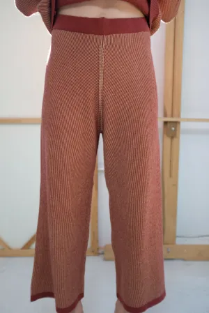 Beklina Cashmere Ribbed Trouser Rust/Gold