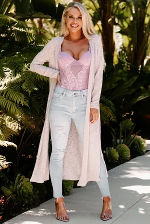 Breezy Sunsets Knit Duster Cardigan (Lilac)