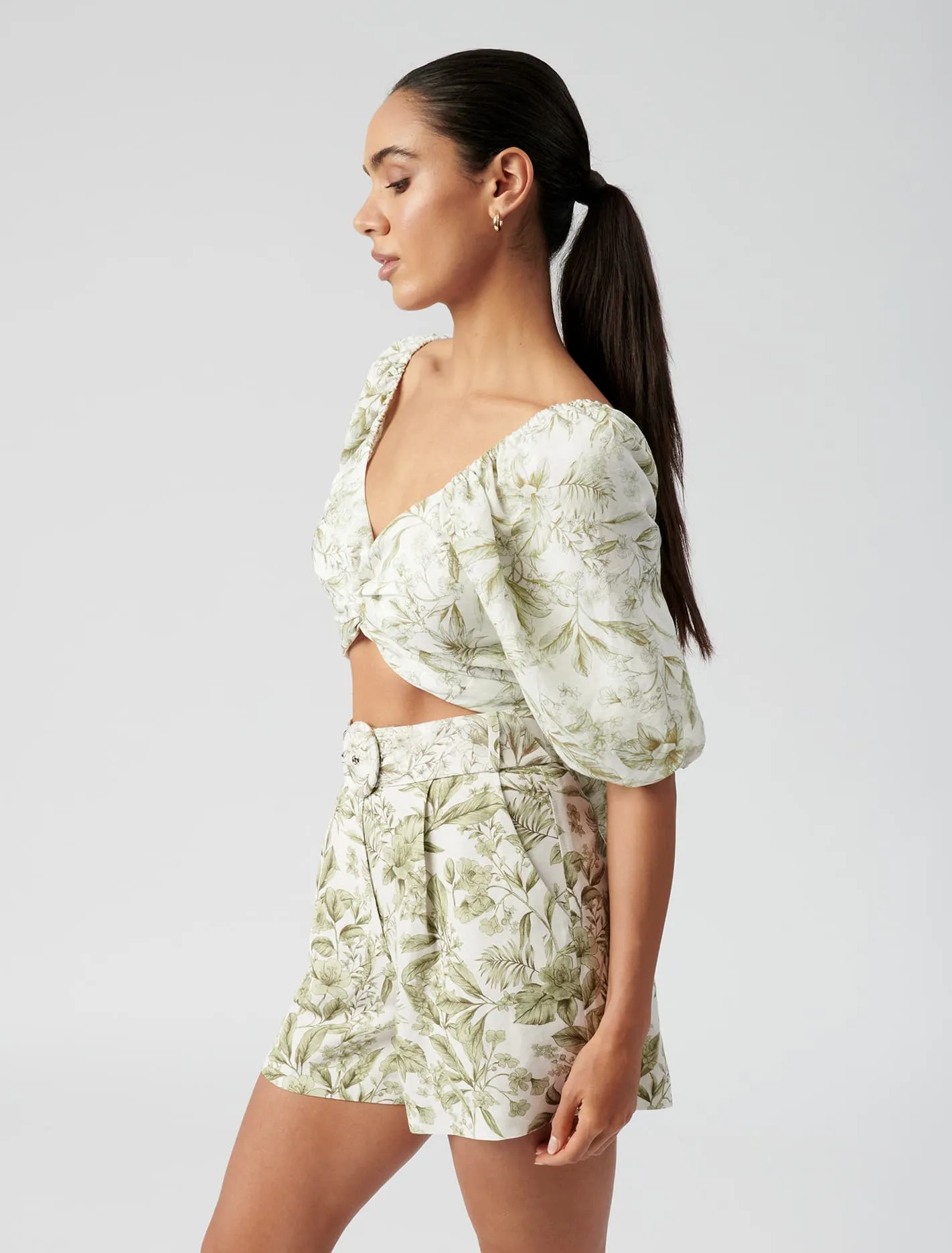 Charlotte Linen Wrap Co-Ord Top