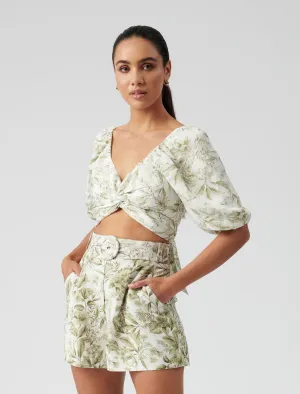 Charlotte Linen Wrap Co-Ord Top