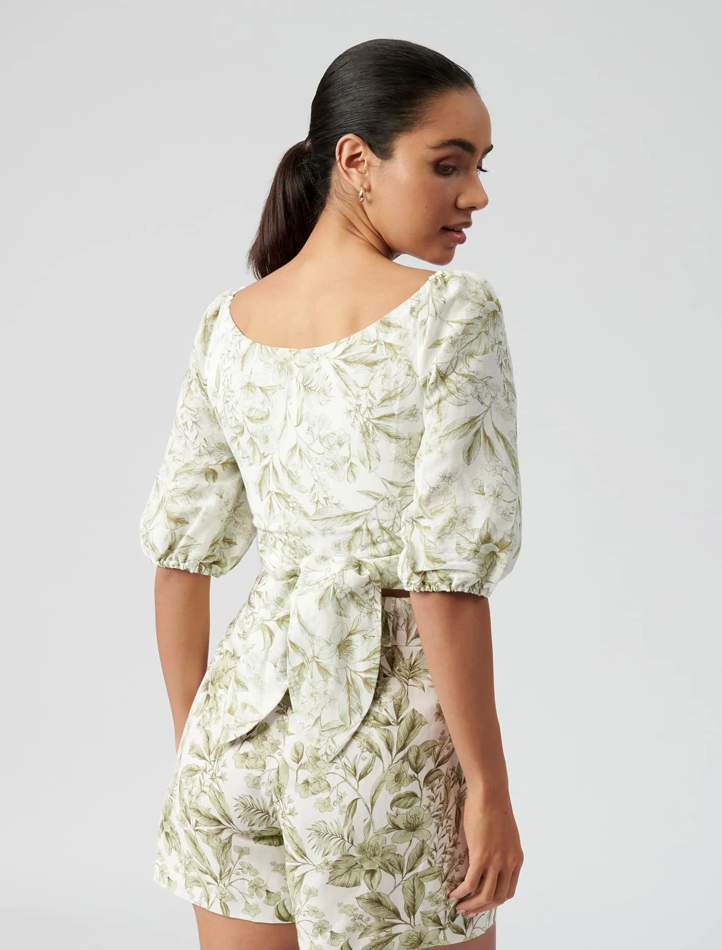Charlotte Linen Wrap Co-Ord Top