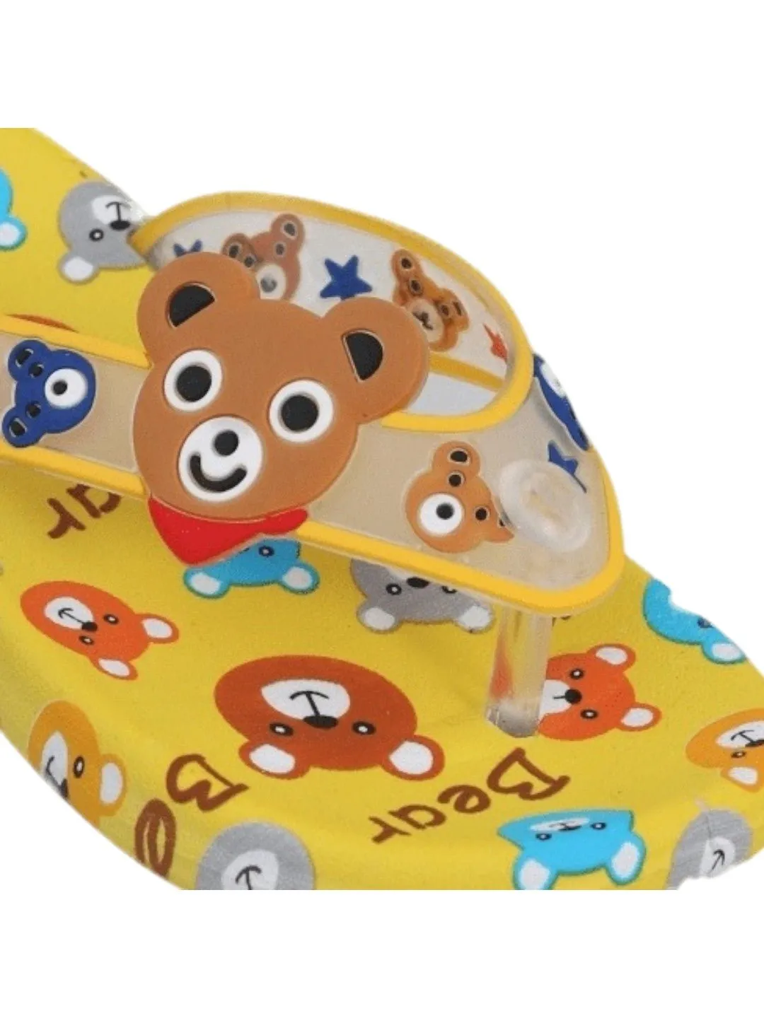 Cheery Pals Bear All Over Print Yellow Flip Flops