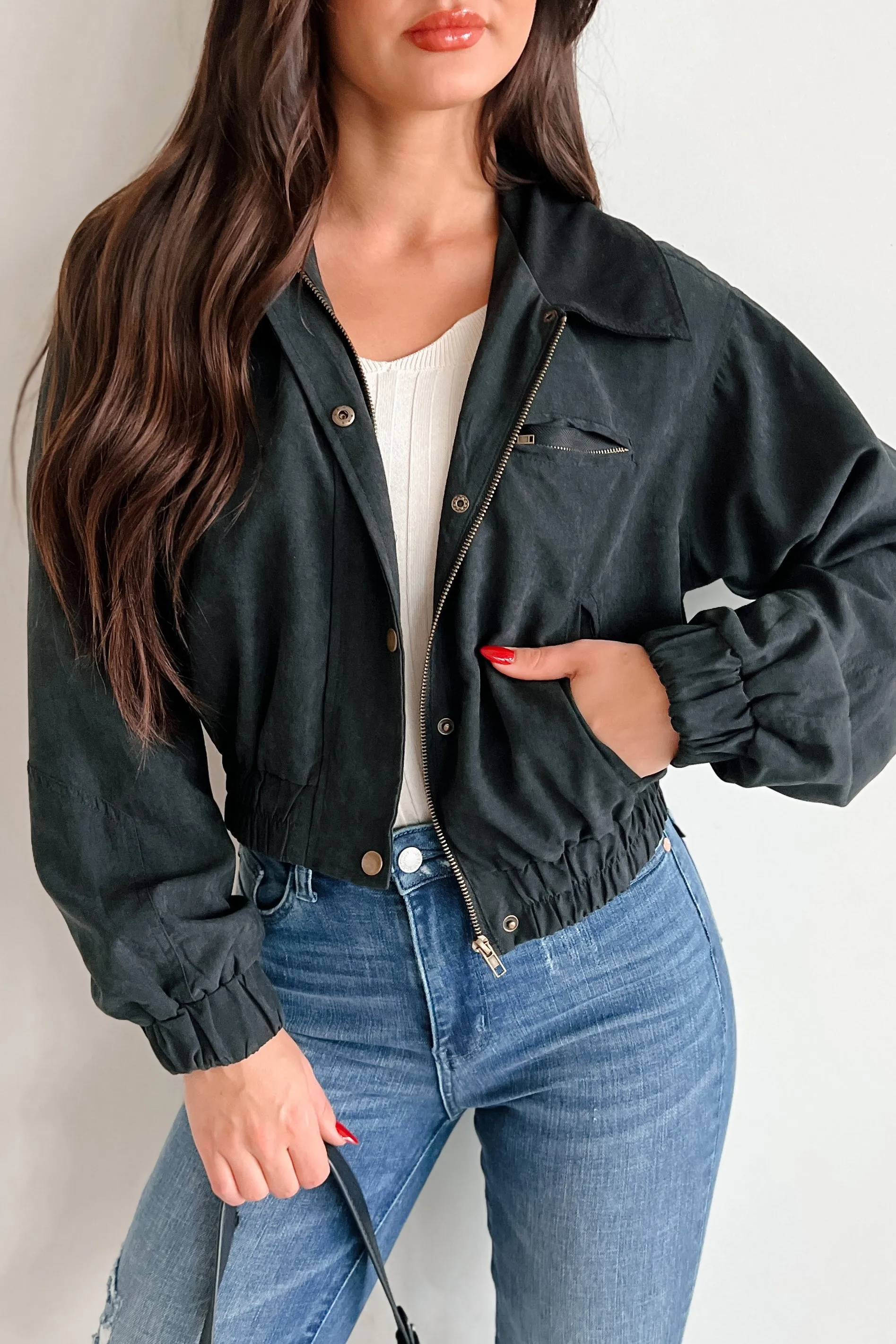 Chronically Casual Faux Suede Jacket (Black)