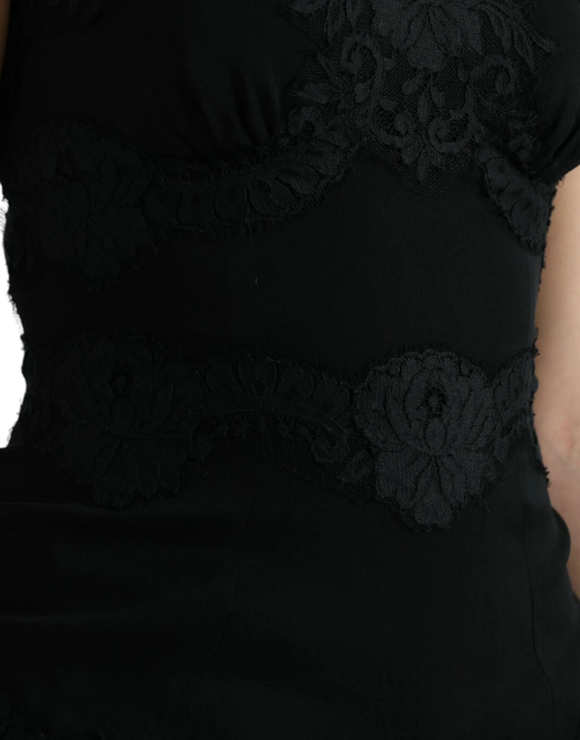 Dolce & Gabbana Elegant Black Silk Lace Tank Top