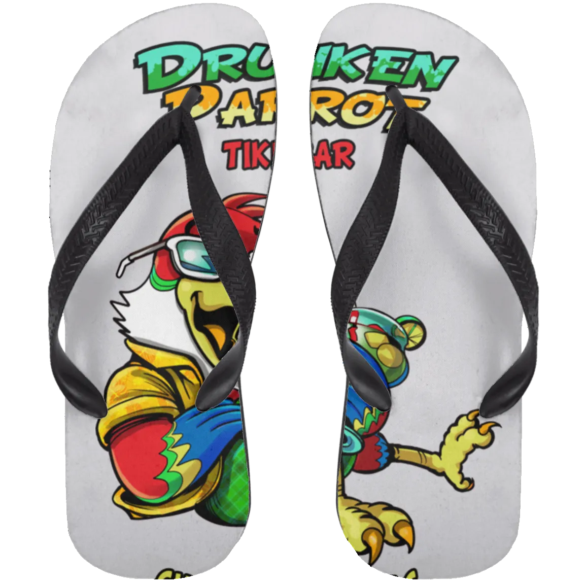 Drunken Parrot  Adult Flip Flops