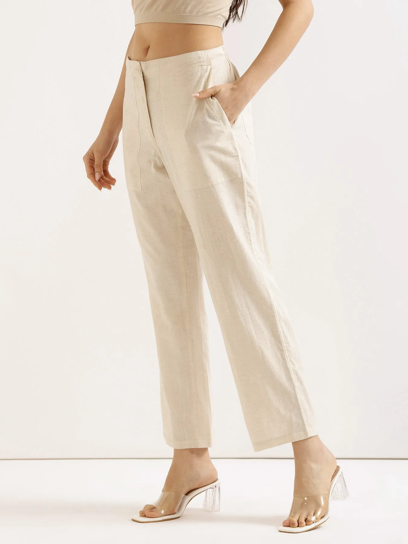 Ecru Airy Linen Pants