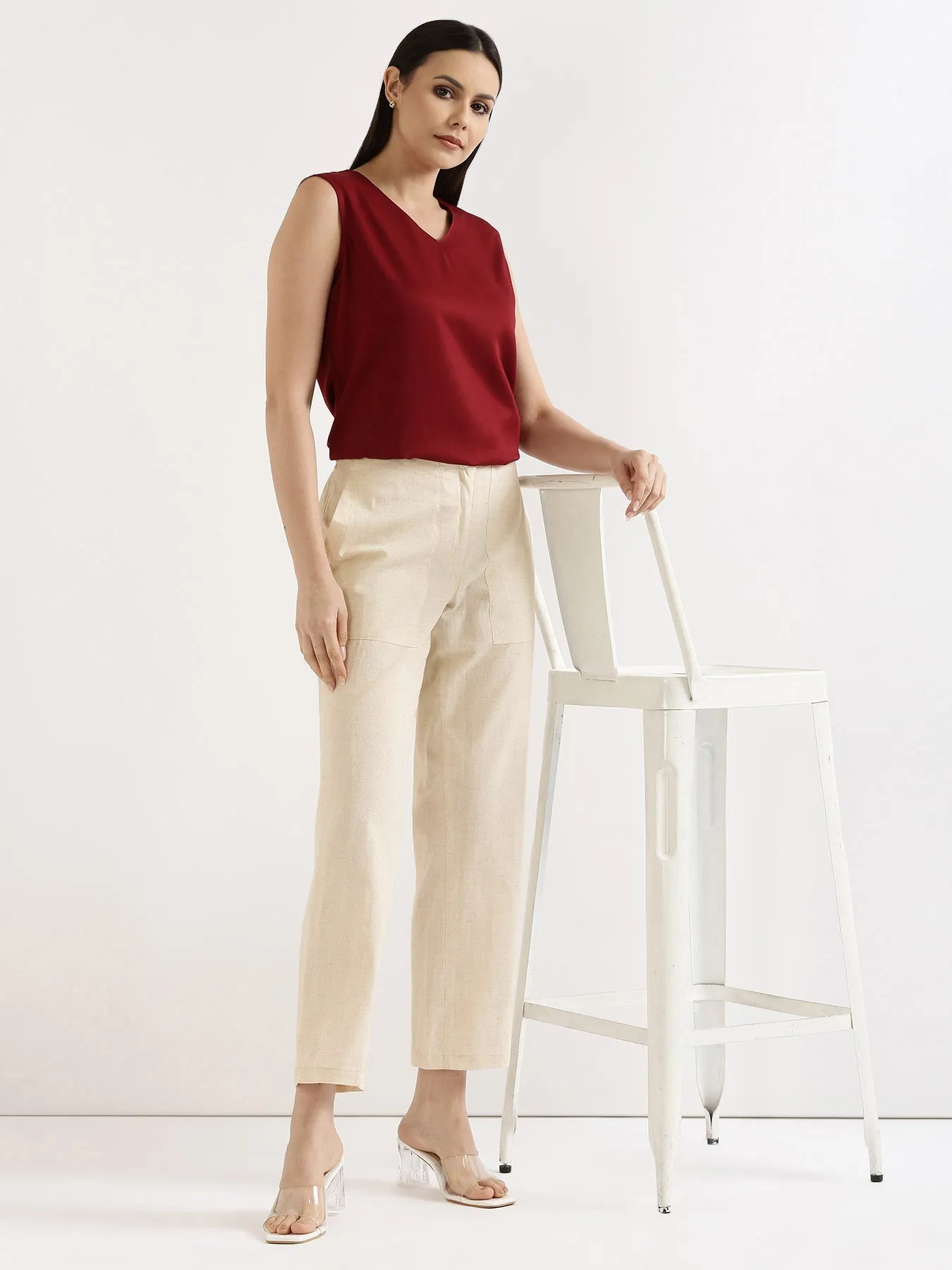 Ecru Airy Linen Pants