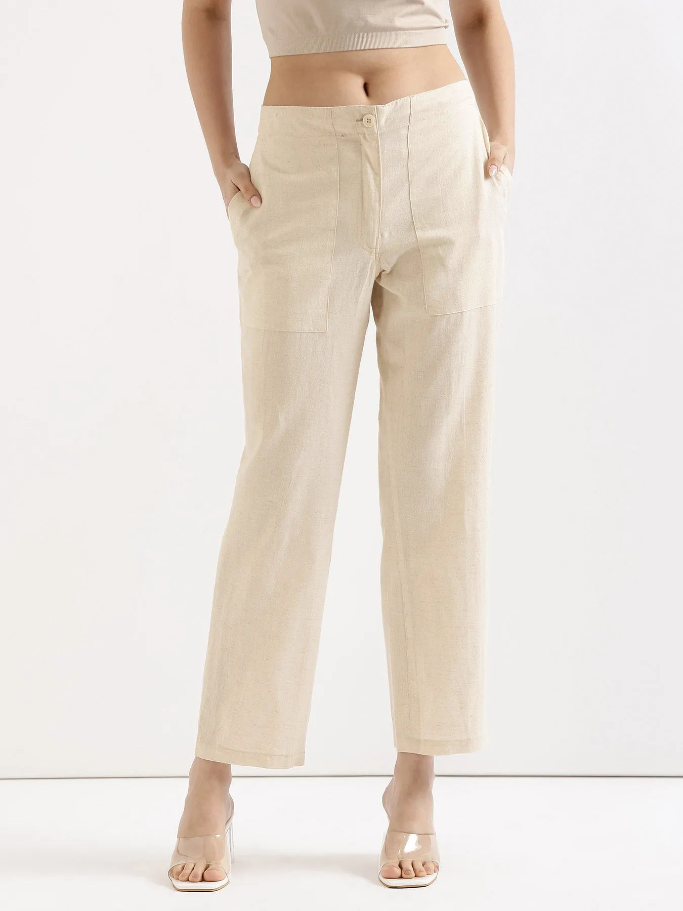 Ecru Airy Linen Pants