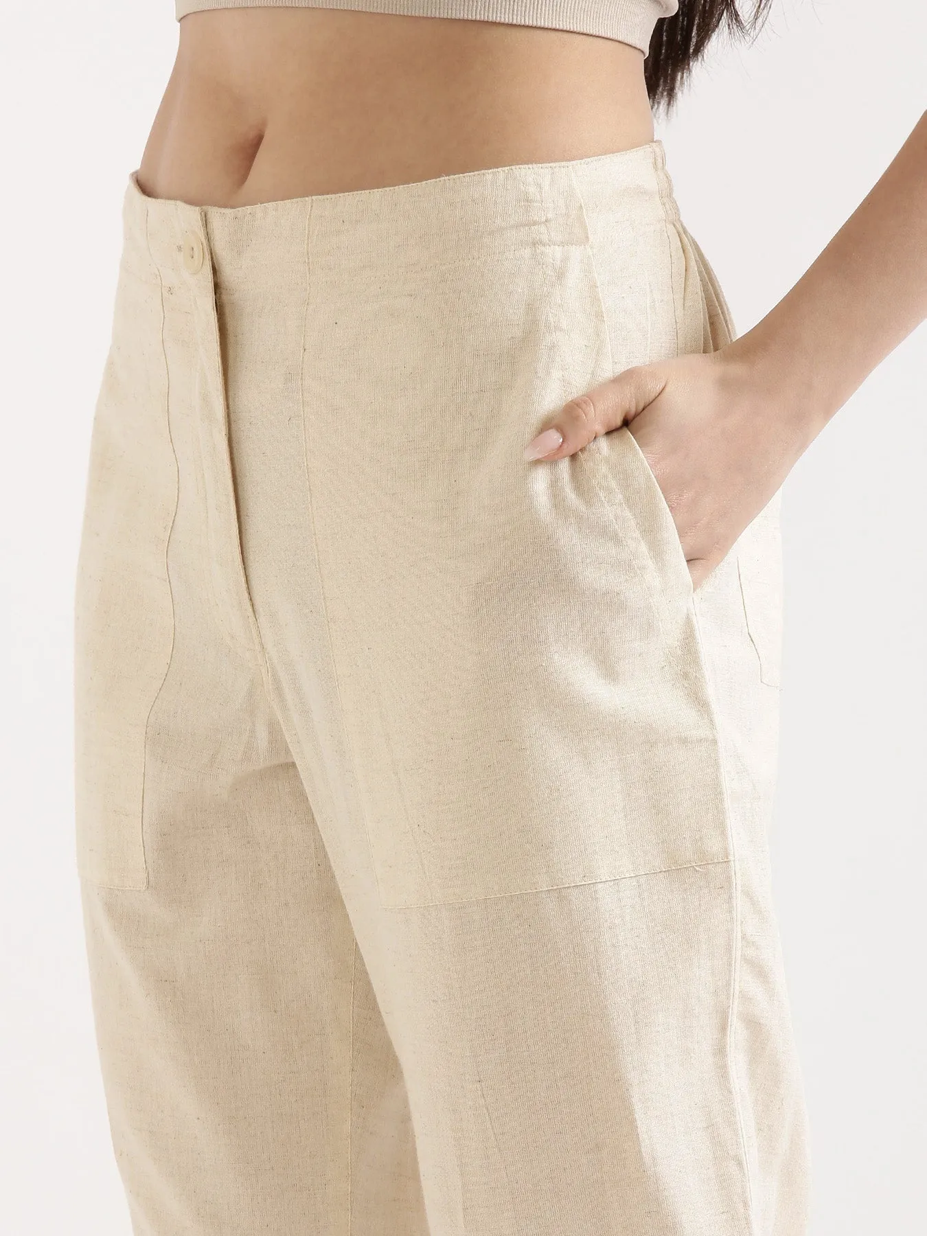 Ecru Airy Linen Pants