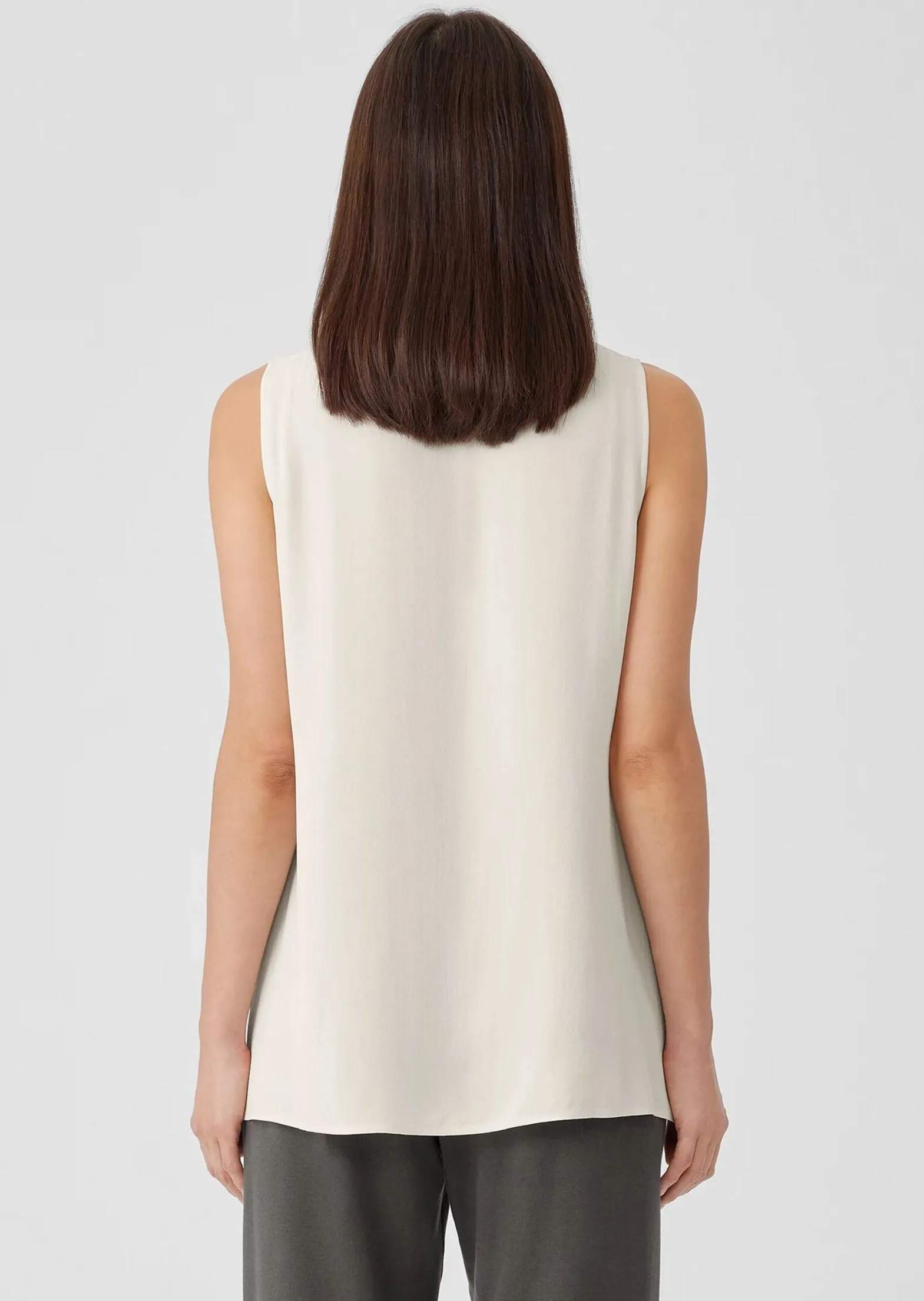 Eileen Fisher - Silk Scoop Neck Long Tank