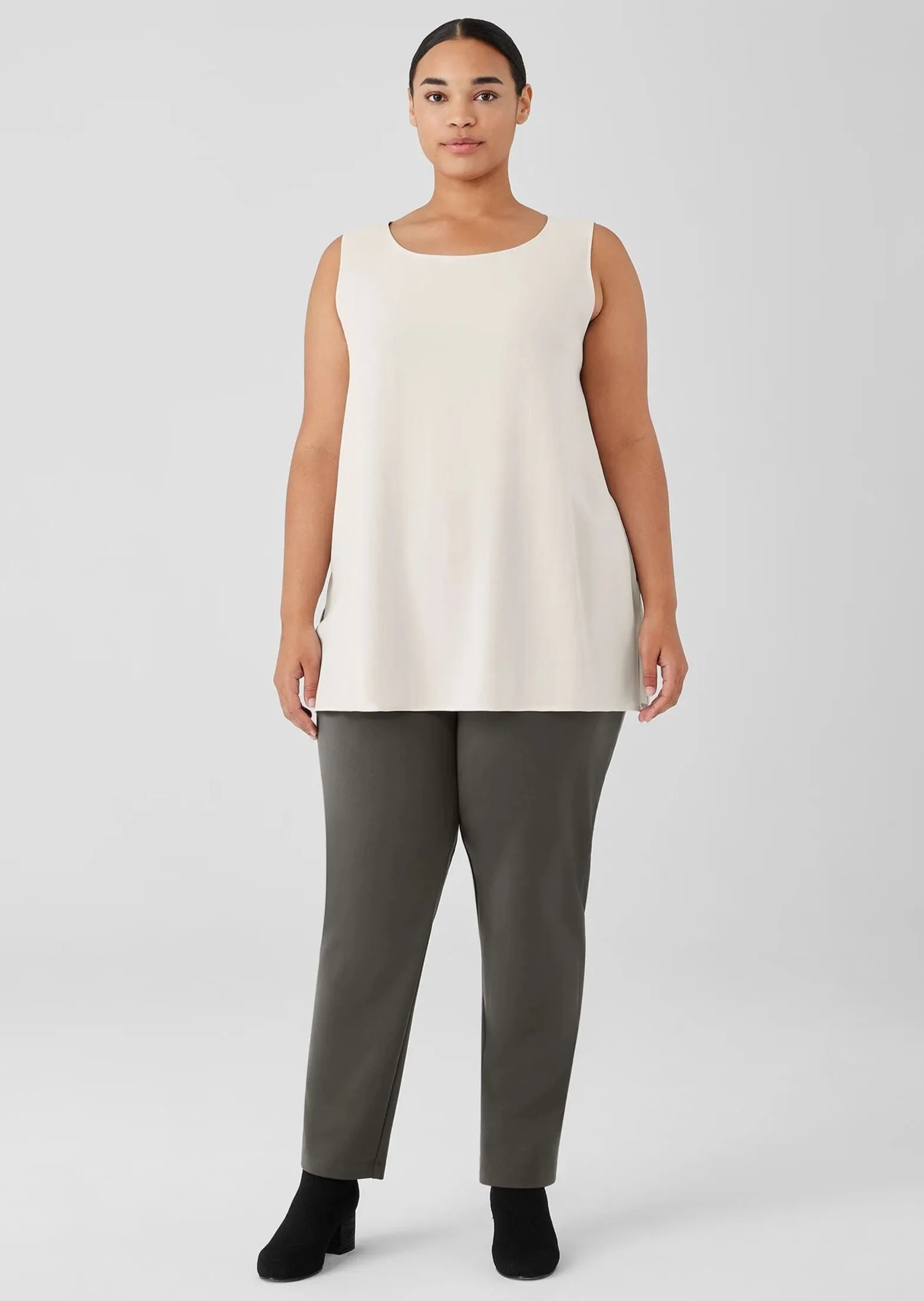 Eileen Fisher - Silk Scoop Neck Long Tank