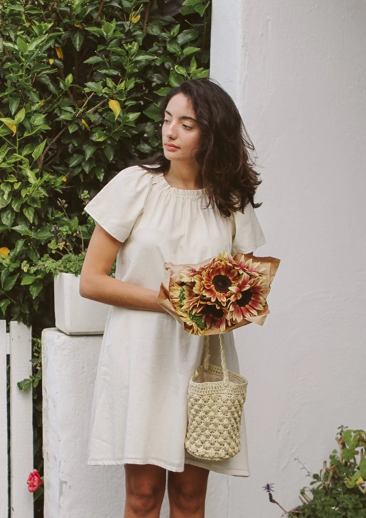 Enid House Dress | Natural Dobby