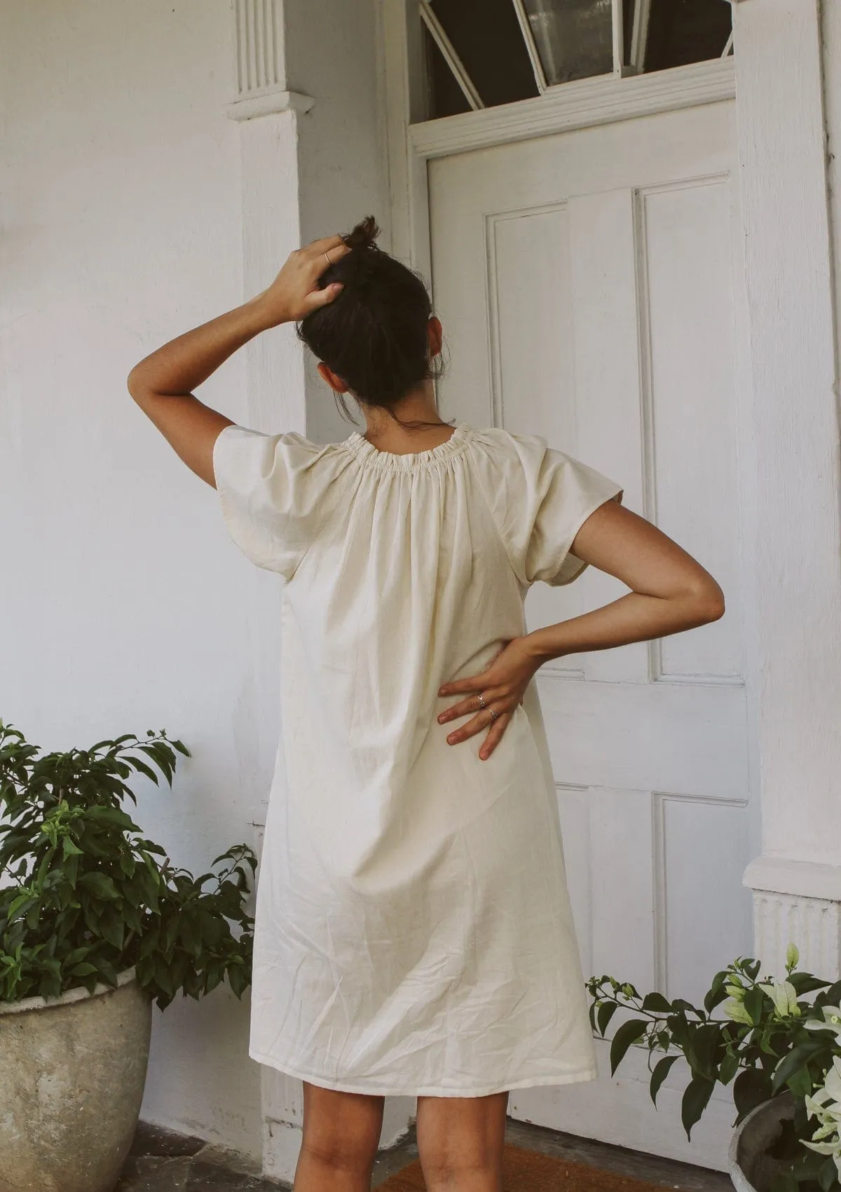 Enid House Dress | Natural Dobby