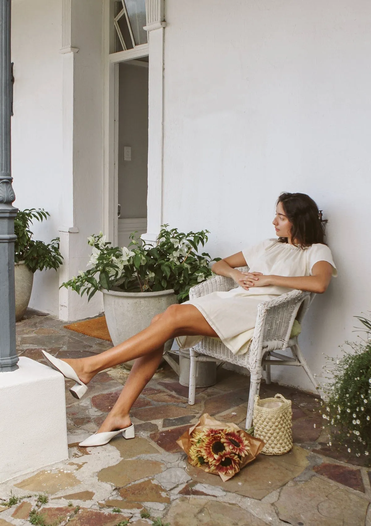 Enid House Dress | Natural Dobby