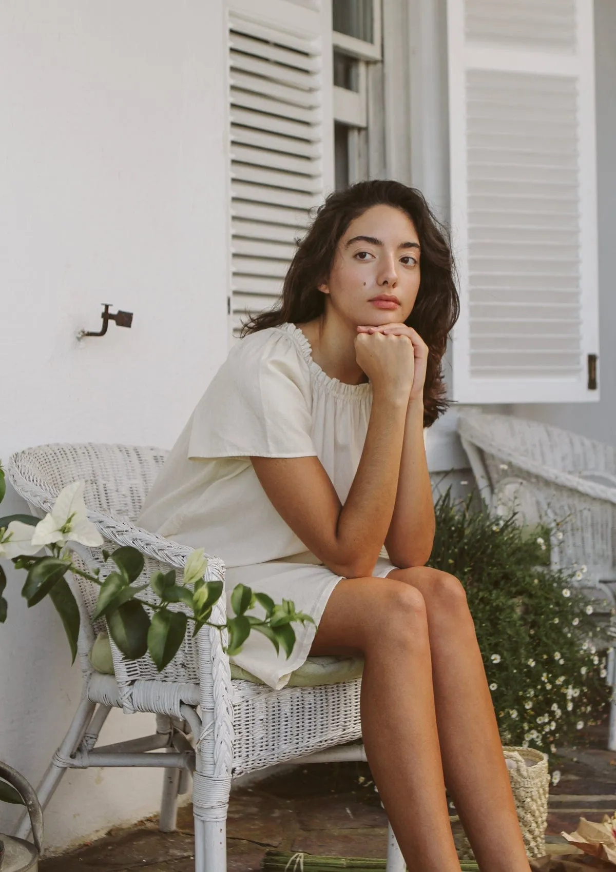 Enid House Dress | Natural Dobby