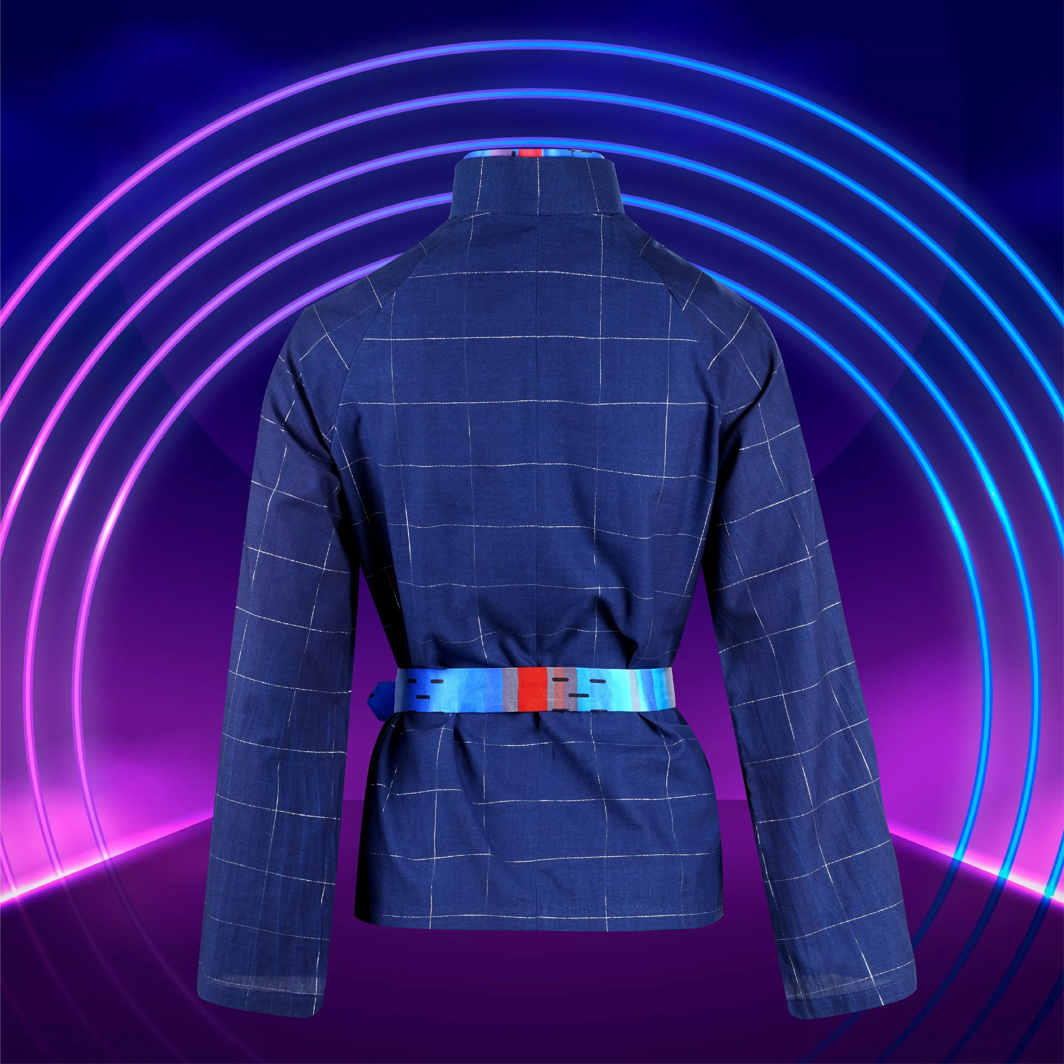 【EXPLORER】Red-White-Blue Satin Indigo Shirt (紅白藍)