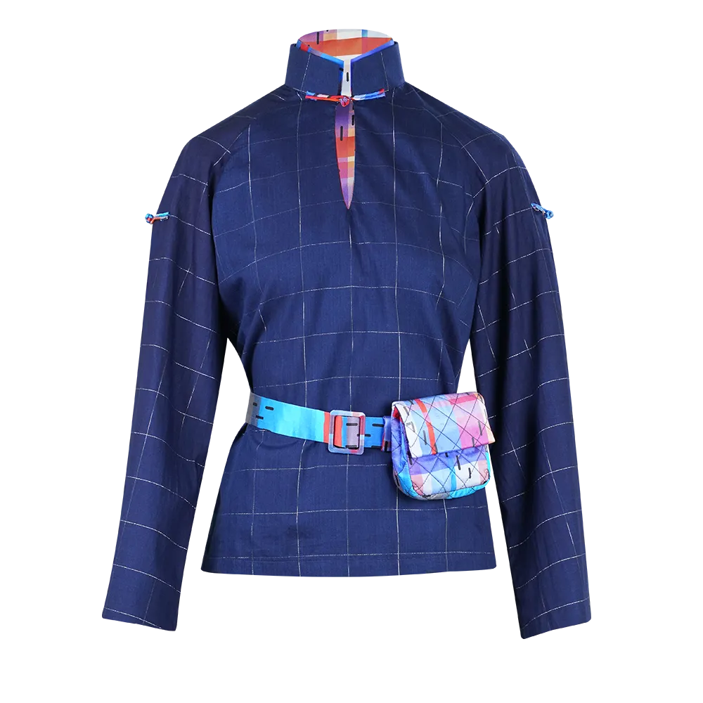 【EXPLORER】Red-White-Blue Satin Indigo Shirt (紅白藍)