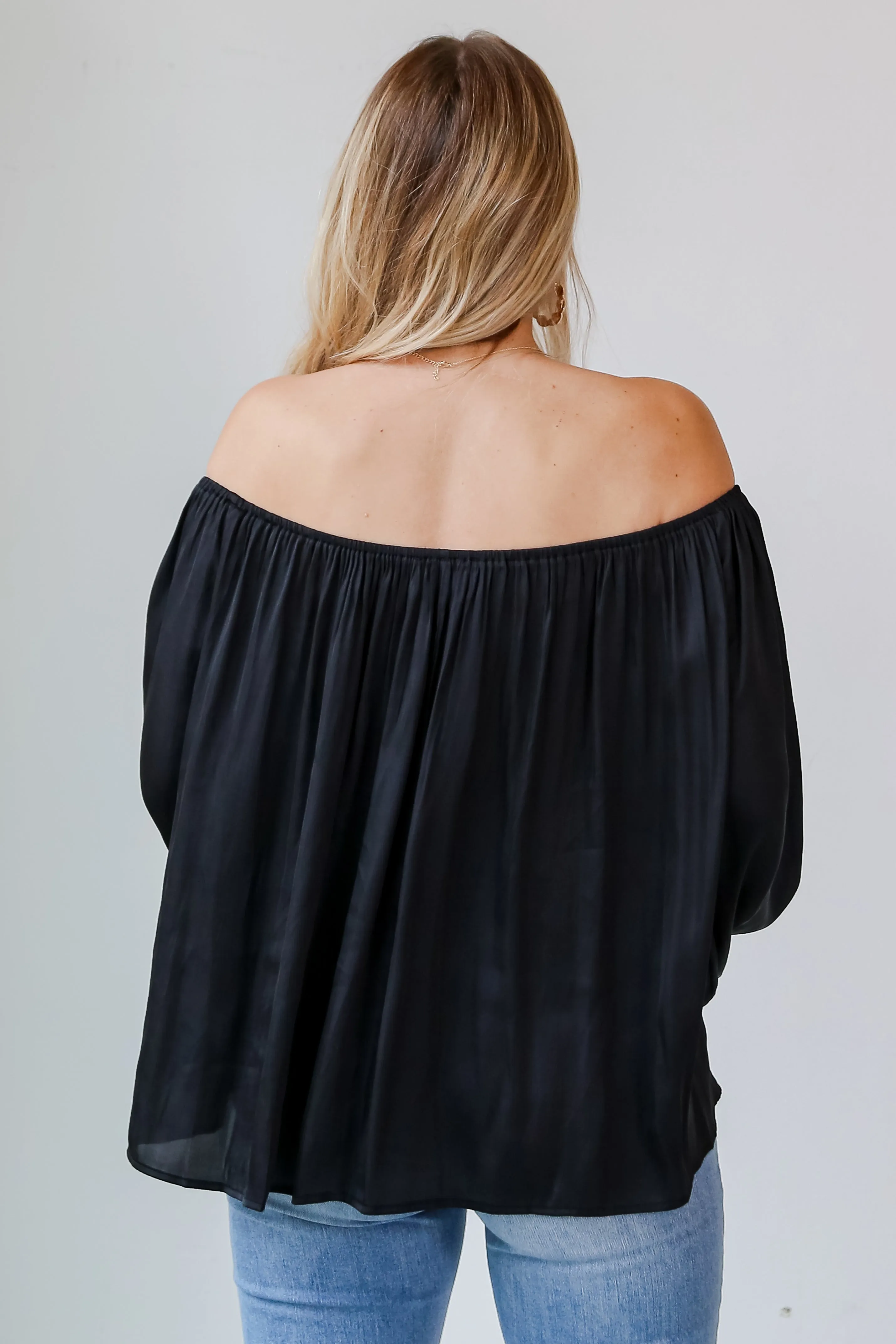 FINAL SALE - Forever A Diva Black Satin Blouse