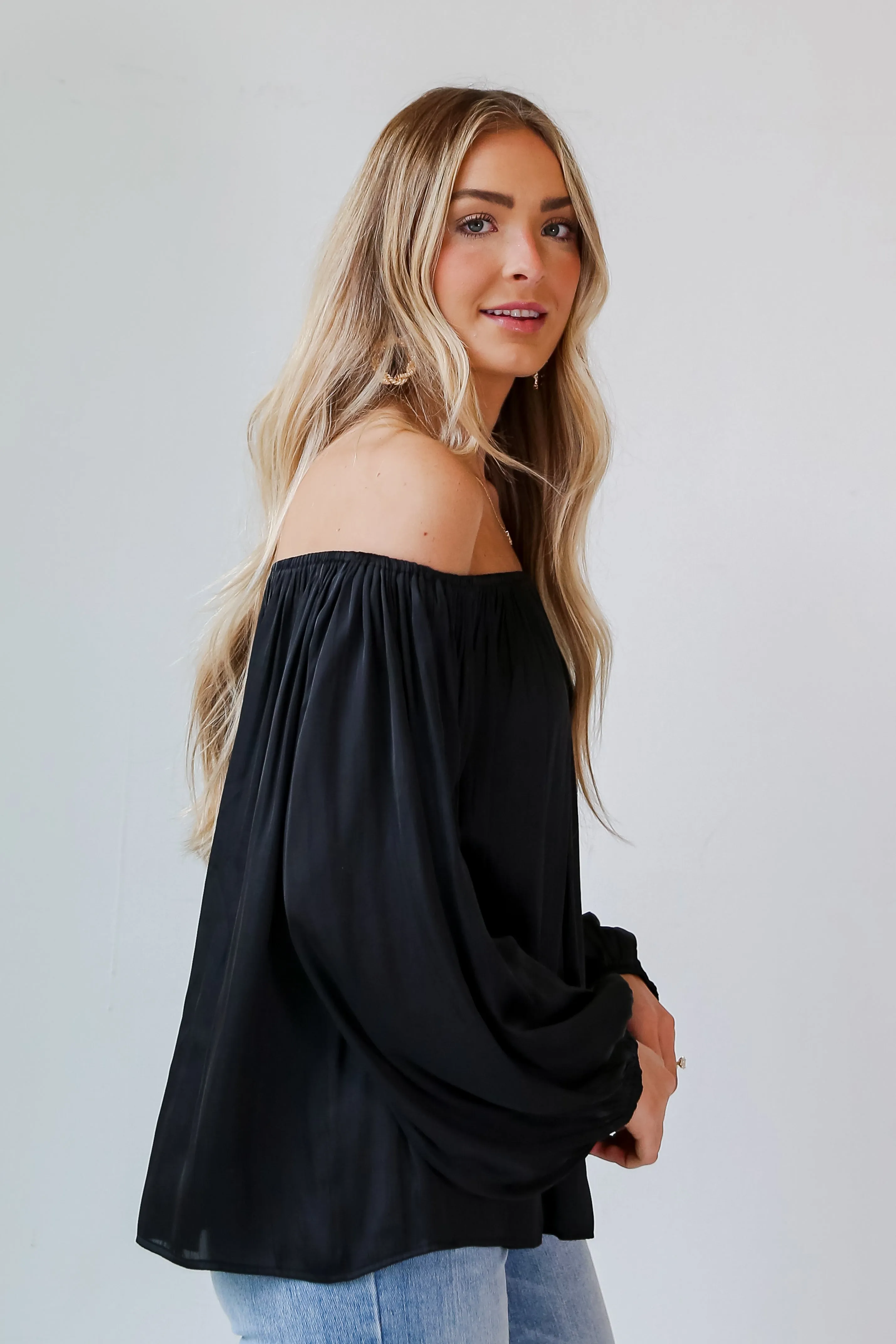 FINAL SALE - Forever A Diva Black Satin Blouse