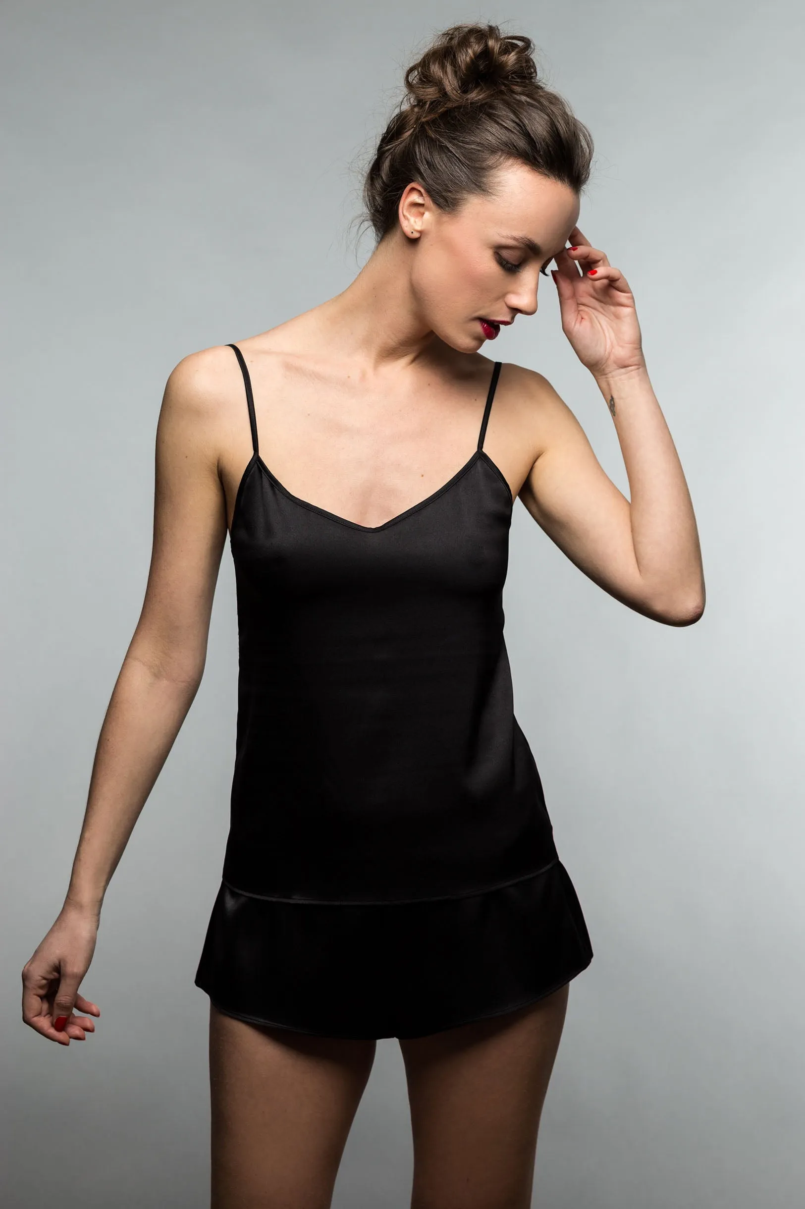 Garconne Silk Camisole Tank Top Cami in Ivory, Nude or Black