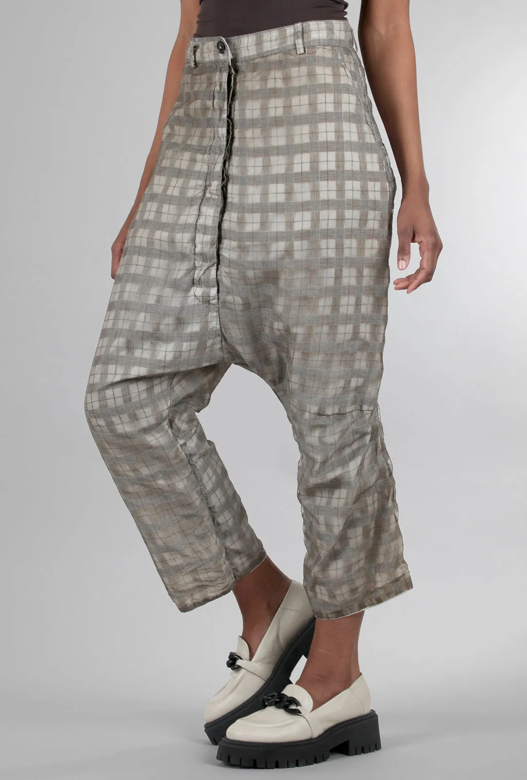 Illusion Layer Check Pant, Linen