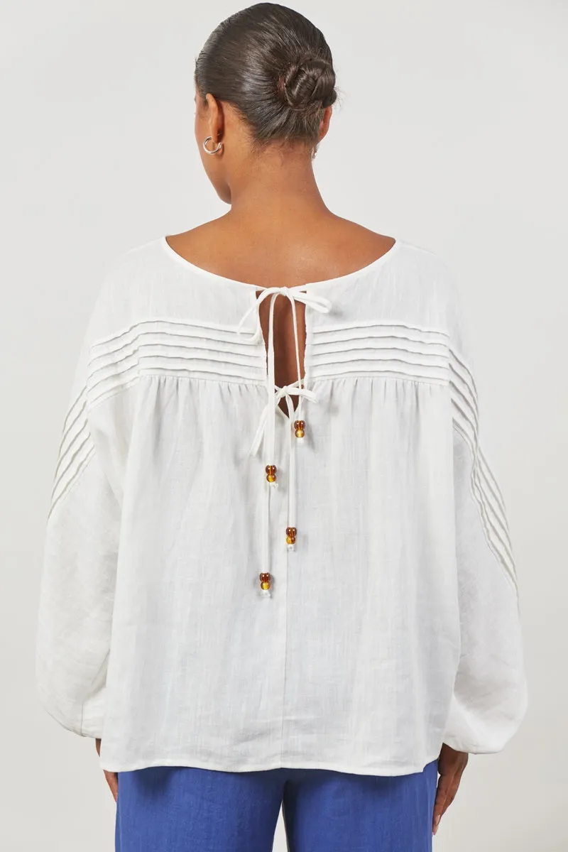 Isle Of Mine - Panorama Tuck Blouse - Dove