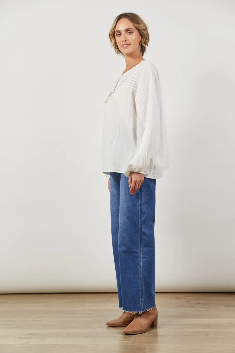 Isle Of Mine - Panorama Tuck Blouse - Dove