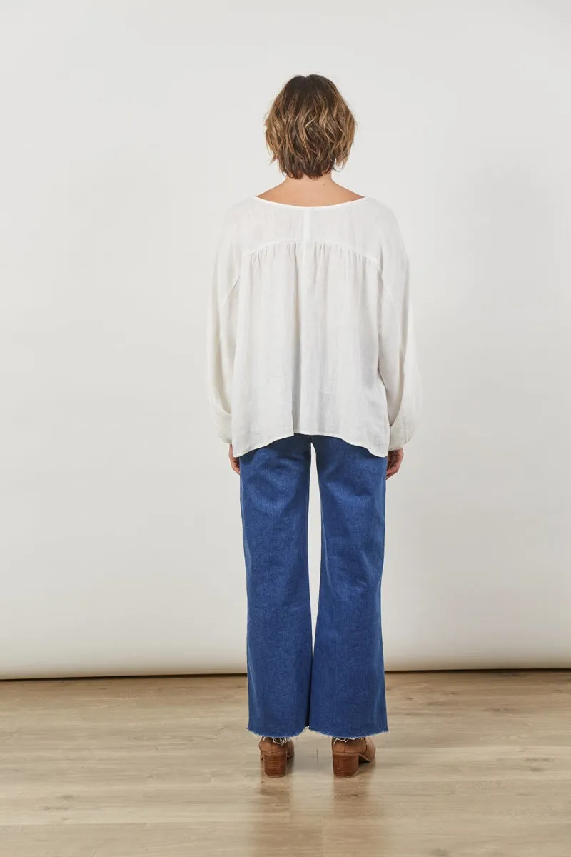 Isle Of Mine - Panorama Tuck Blouse - Dove