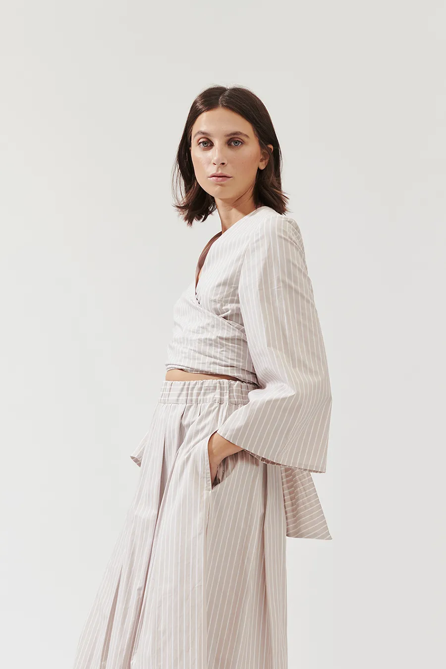 JOANNA TOP - BEIGE STRIPED