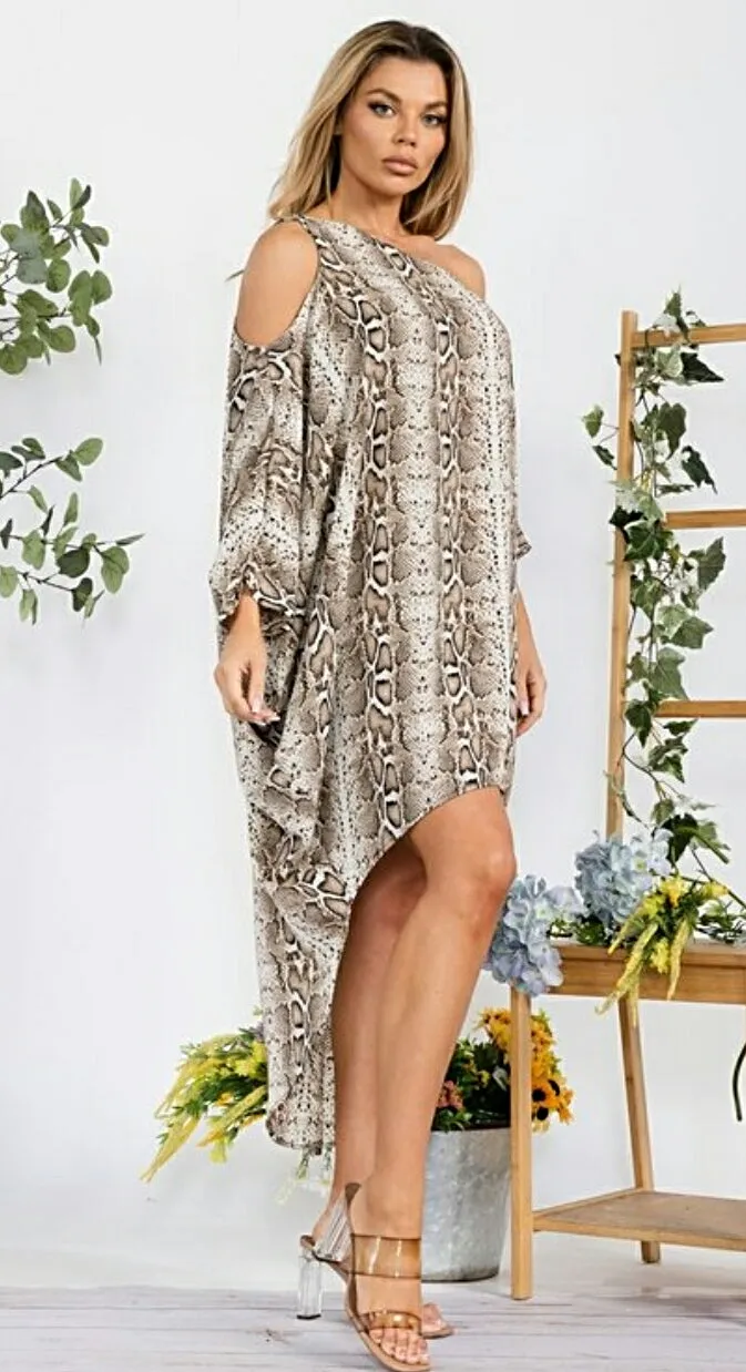 Kiss Of Life 1Pc Off Shoulder Asymmetric Dress/Blouse (2 Prints)