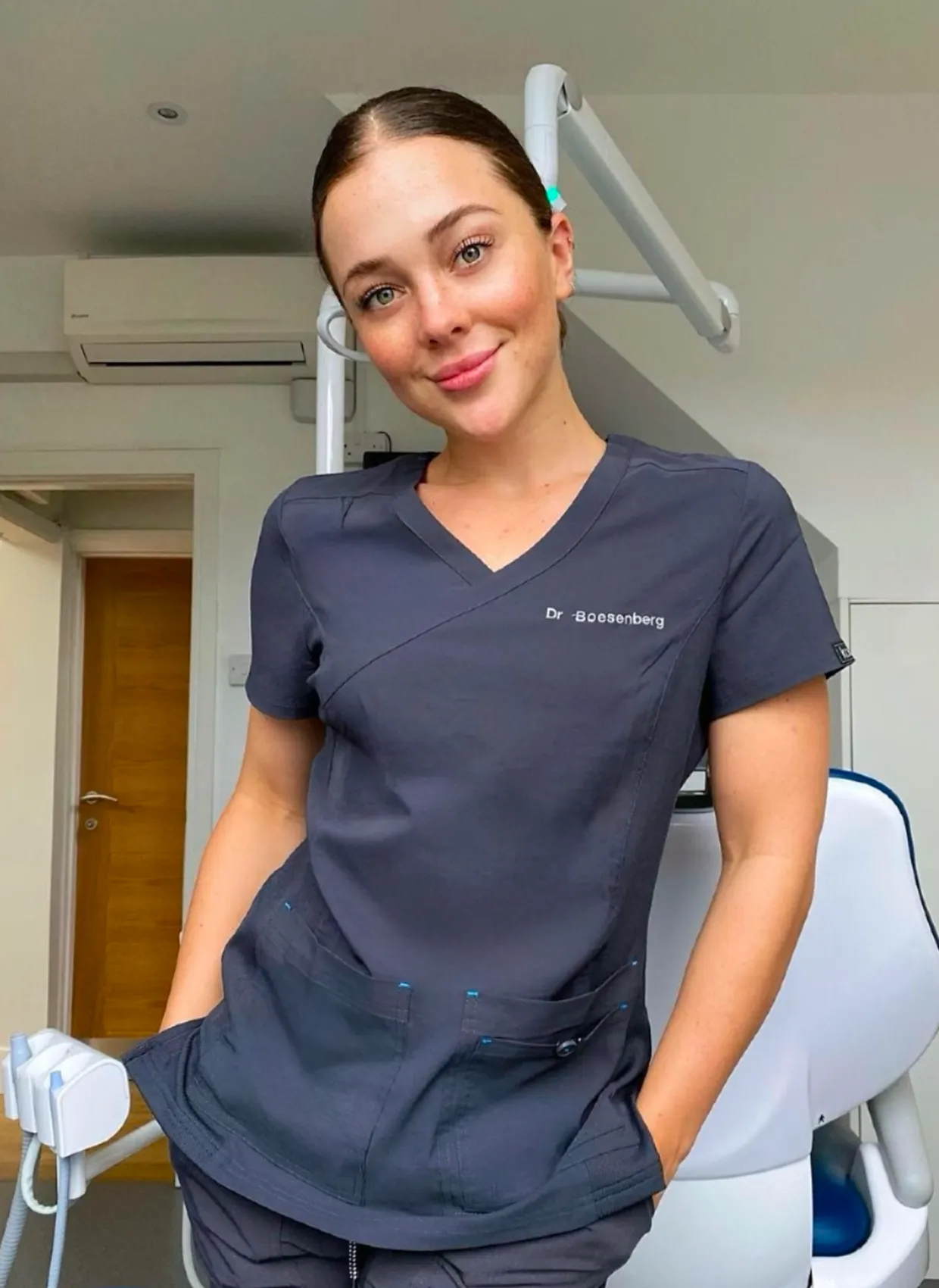 Koi Basics Katie Scrub Top -  Navy