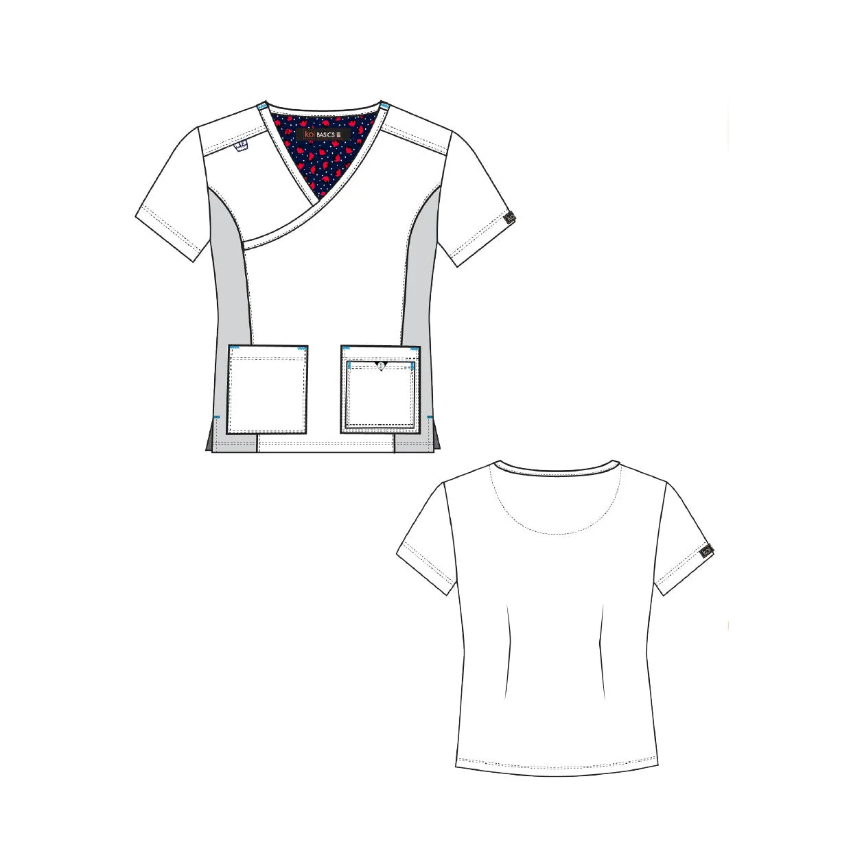 Koi Basics Katie Scrub Top -  Wine