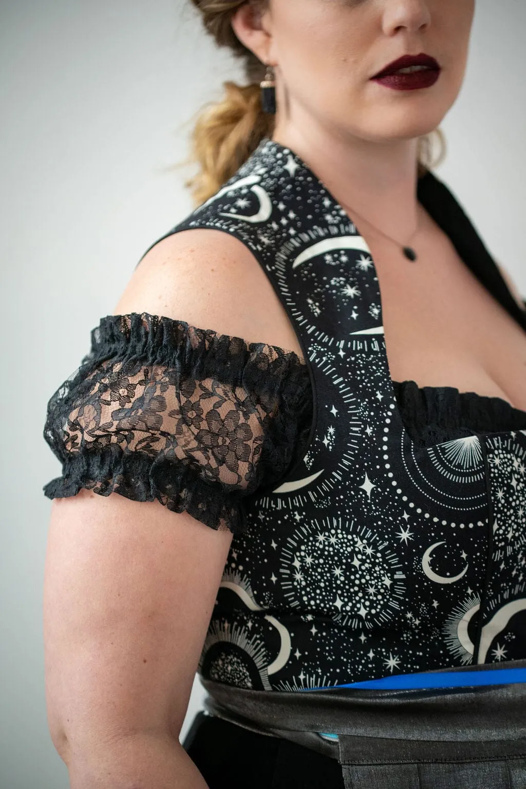 Lace Off-the-Shoulder Blouse w/ Gathers