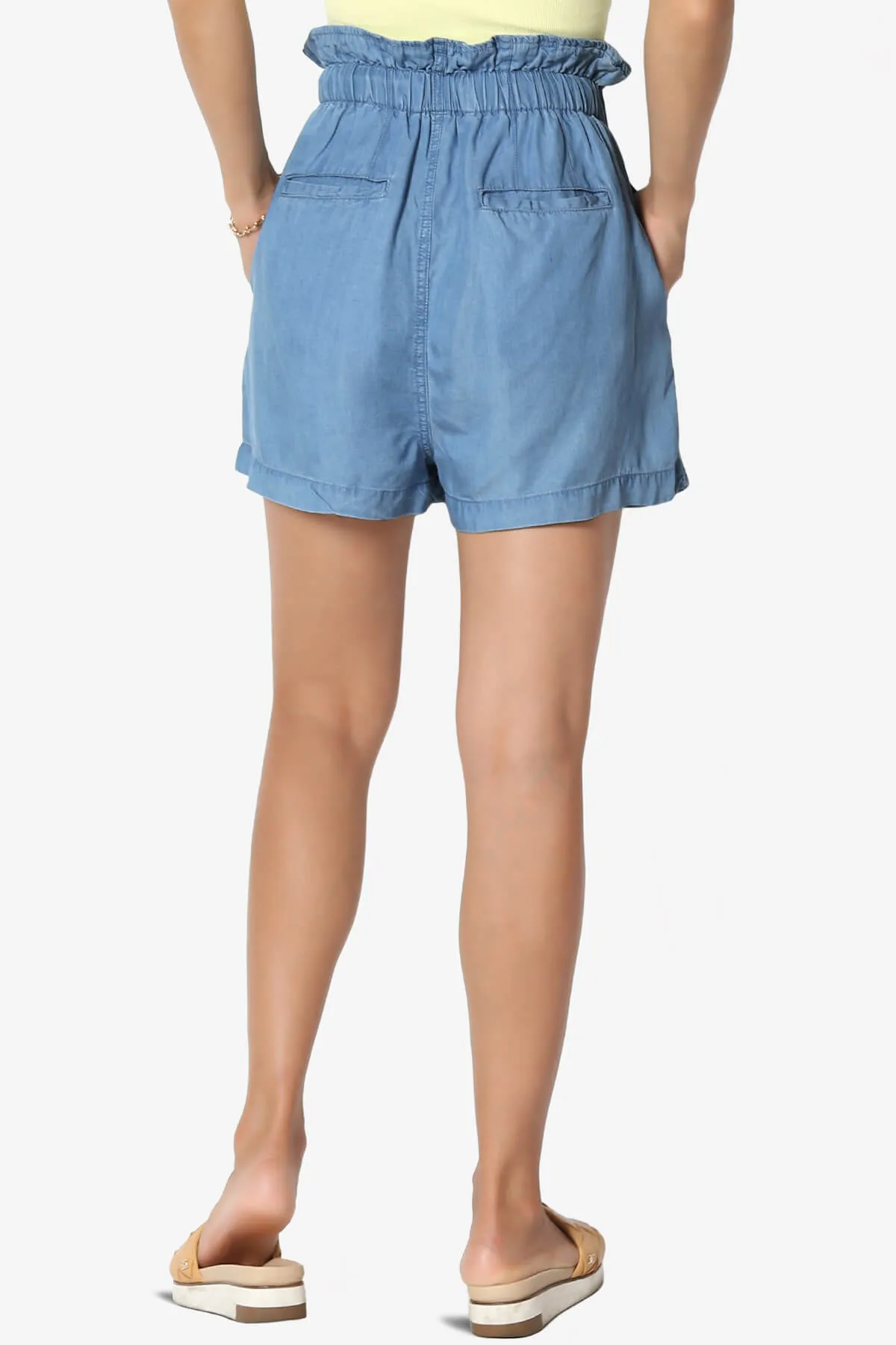 Leif Paperbag Waist Chambray Shorts