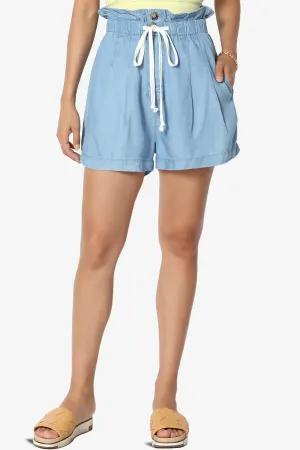 Leif Paperbag Waist Chambray Shorts