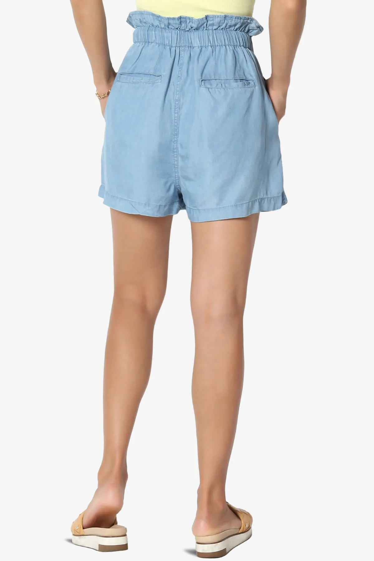 Leif Paperbag Waist Chambray Shorts