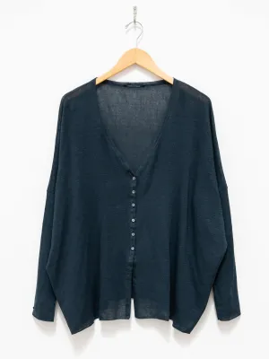 Linen Cardigan - Navy