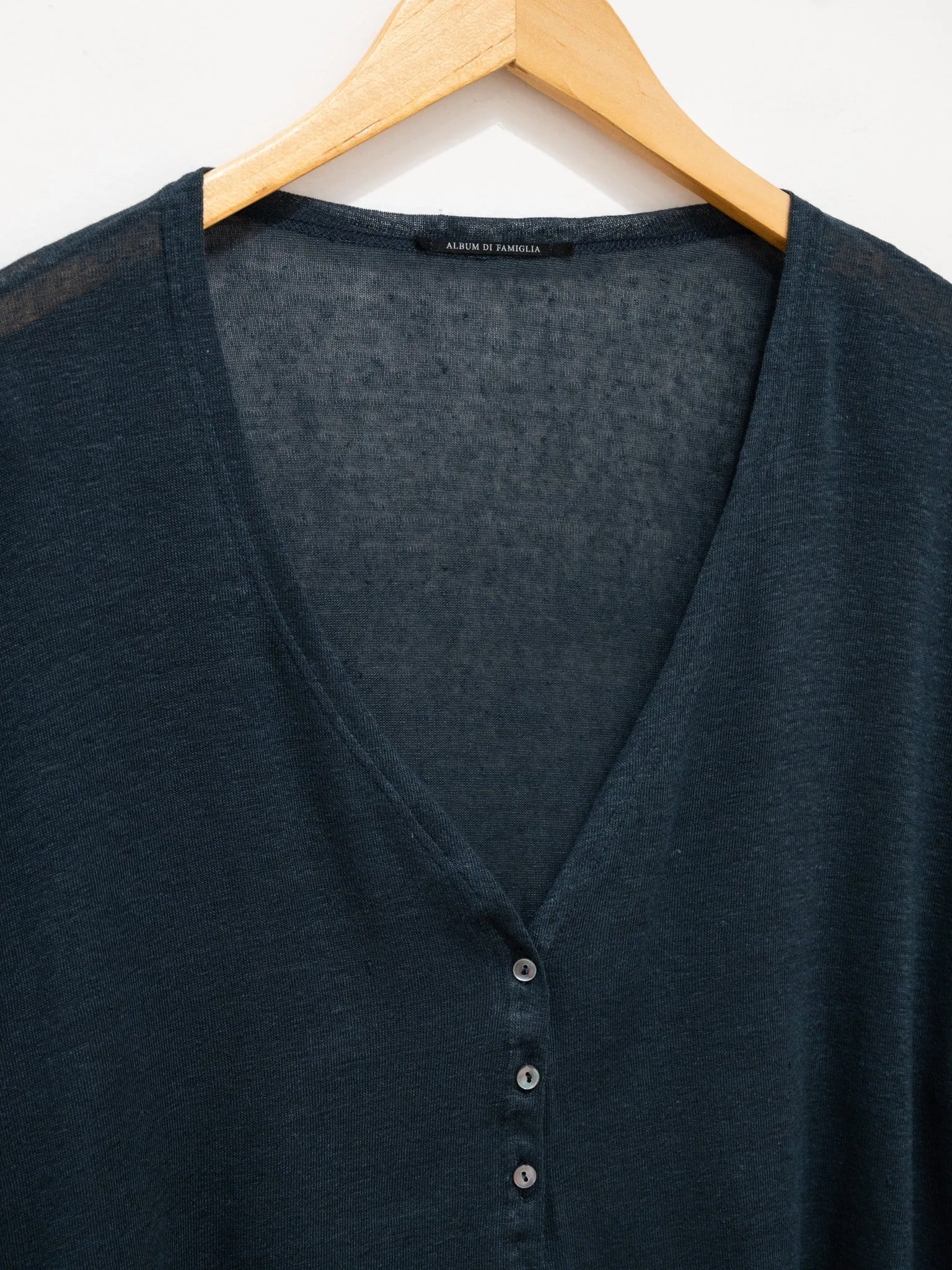 Linen Cardigan - Navy