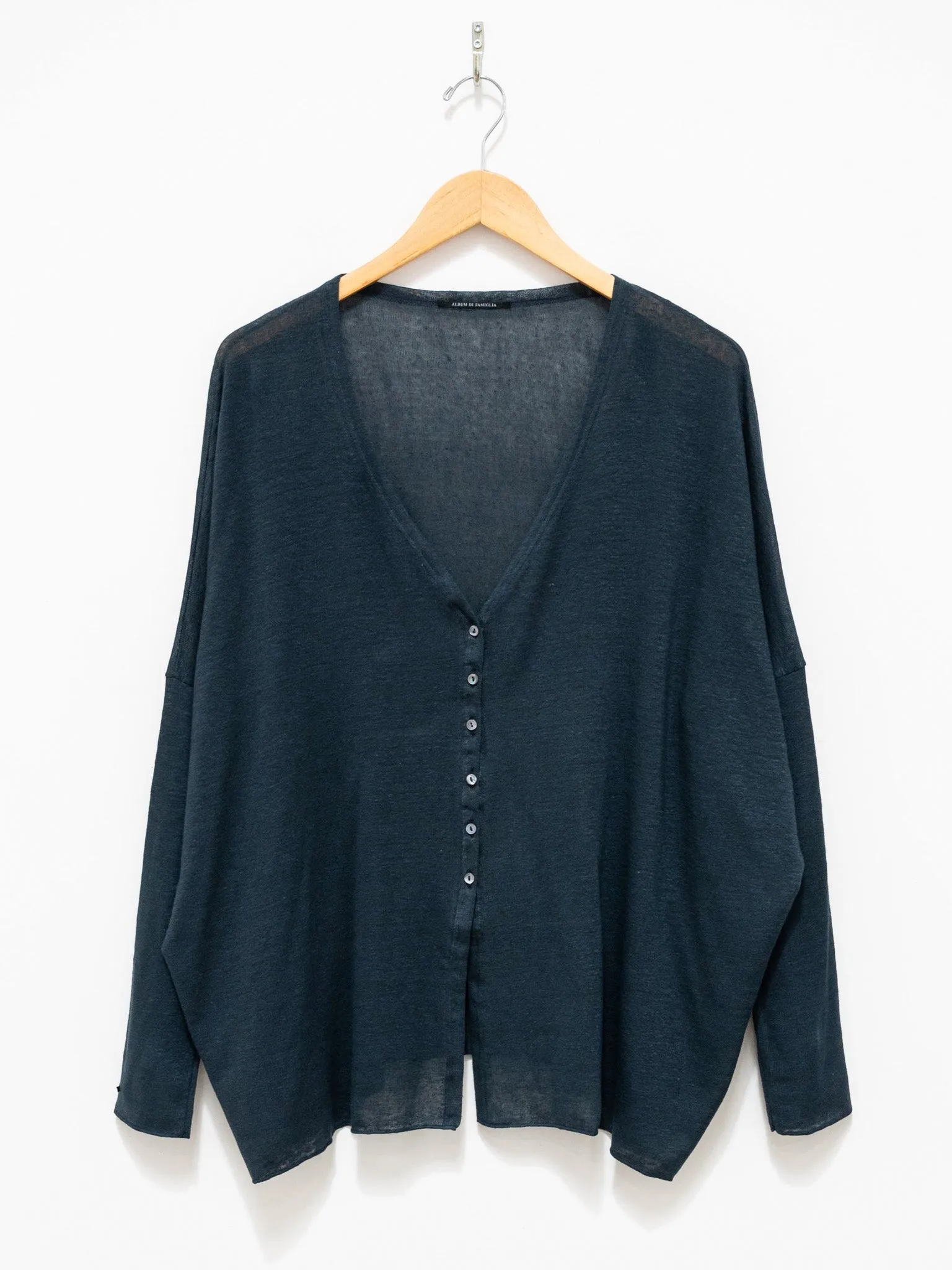 Linen Cardigan - Navy