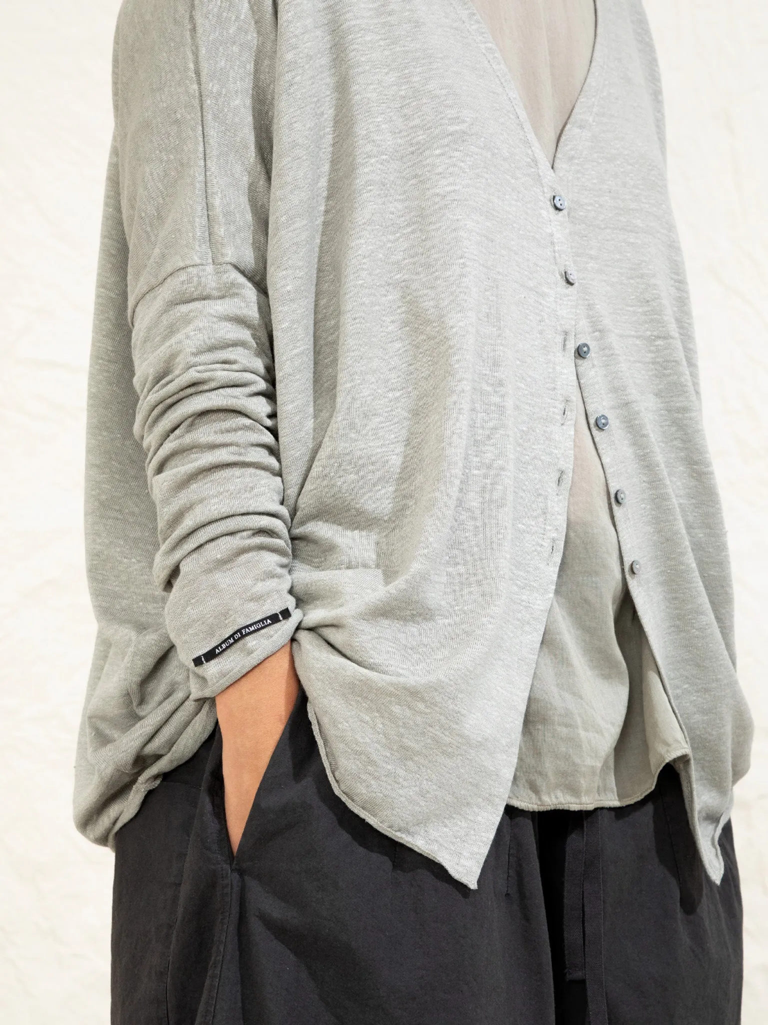 Linen Cardigan - Navy