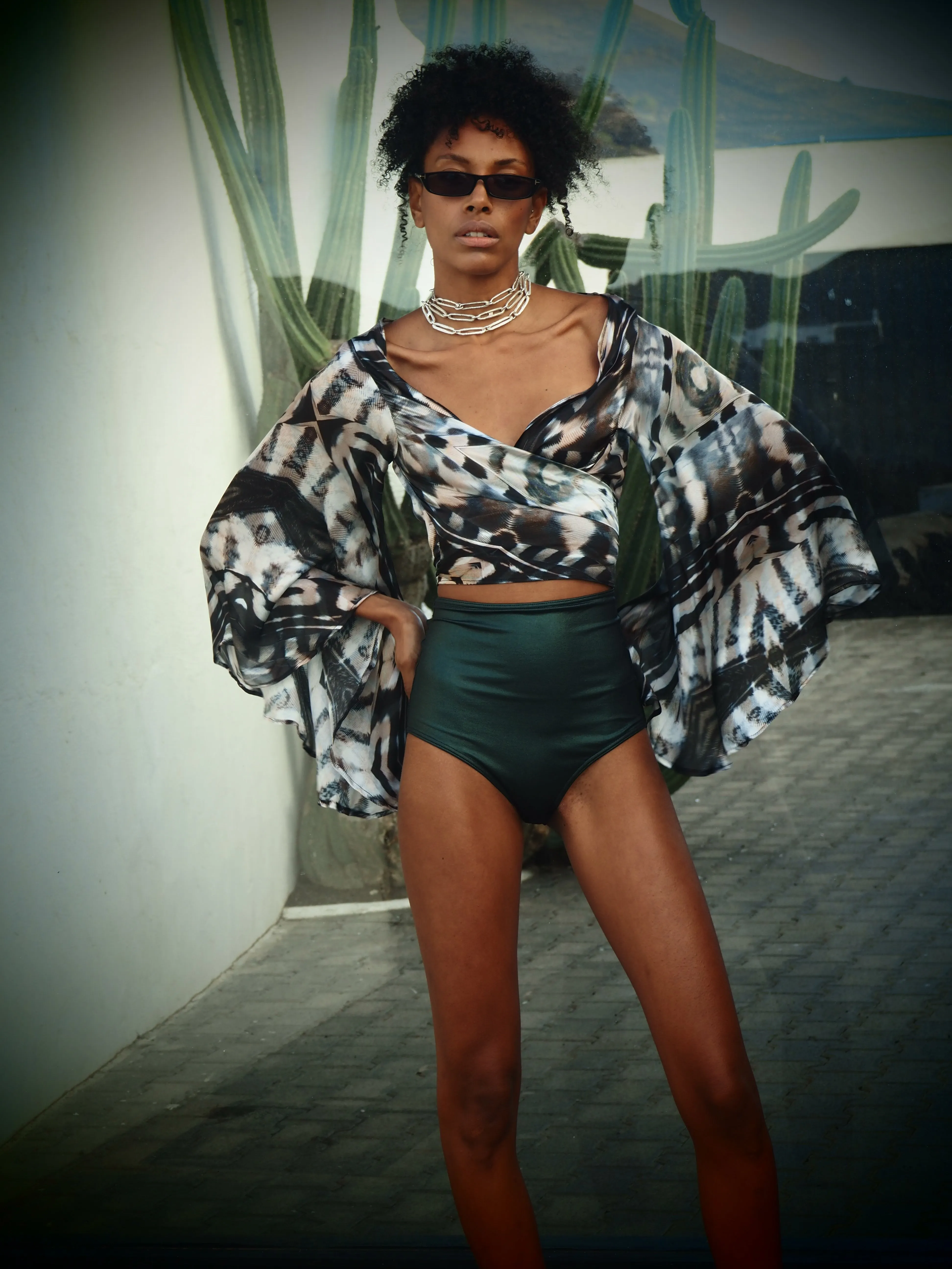 Lola Wrap Shirt - Phoenix Print