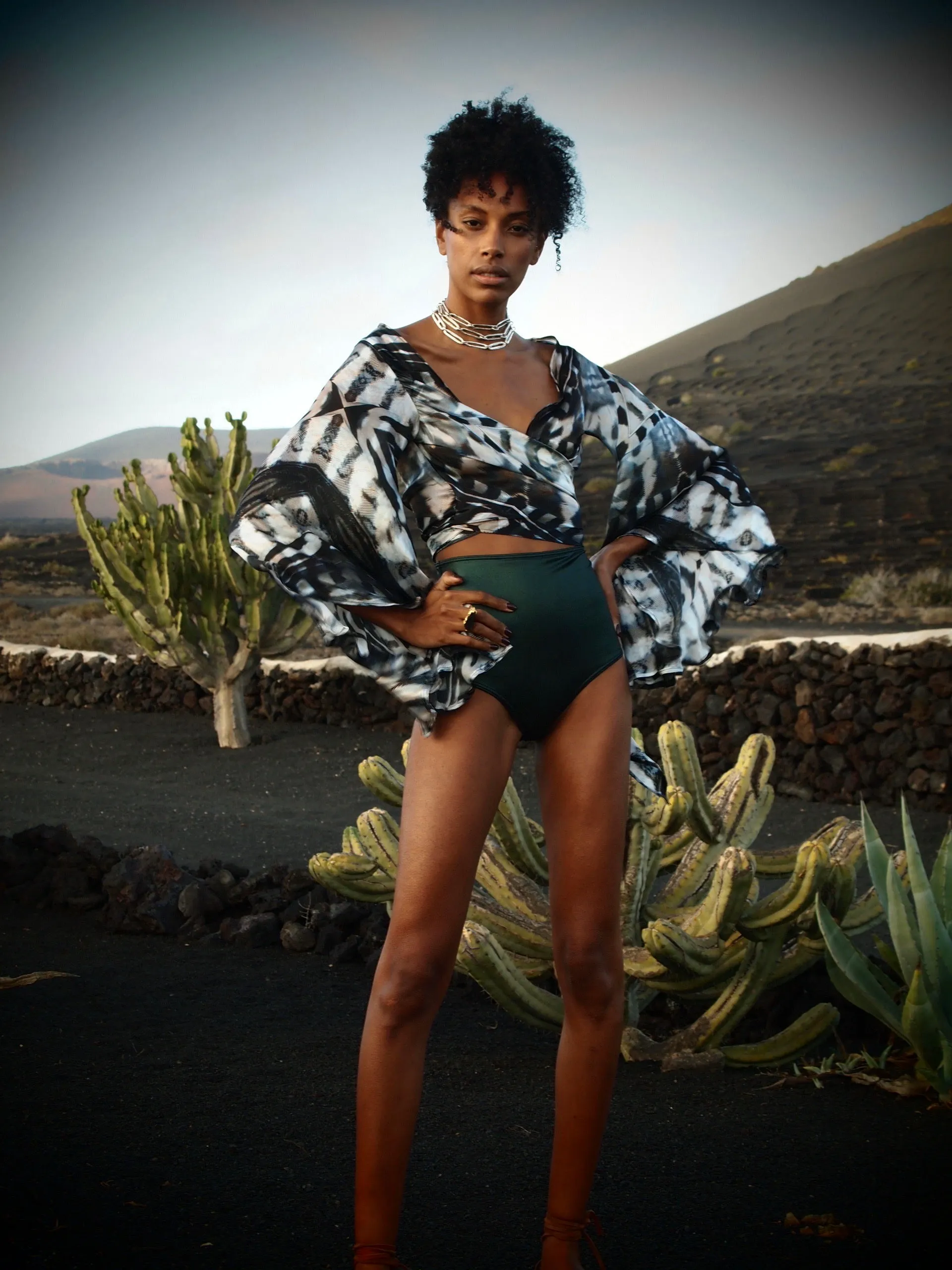 Lola Wrap Shirt - Phoenix Print