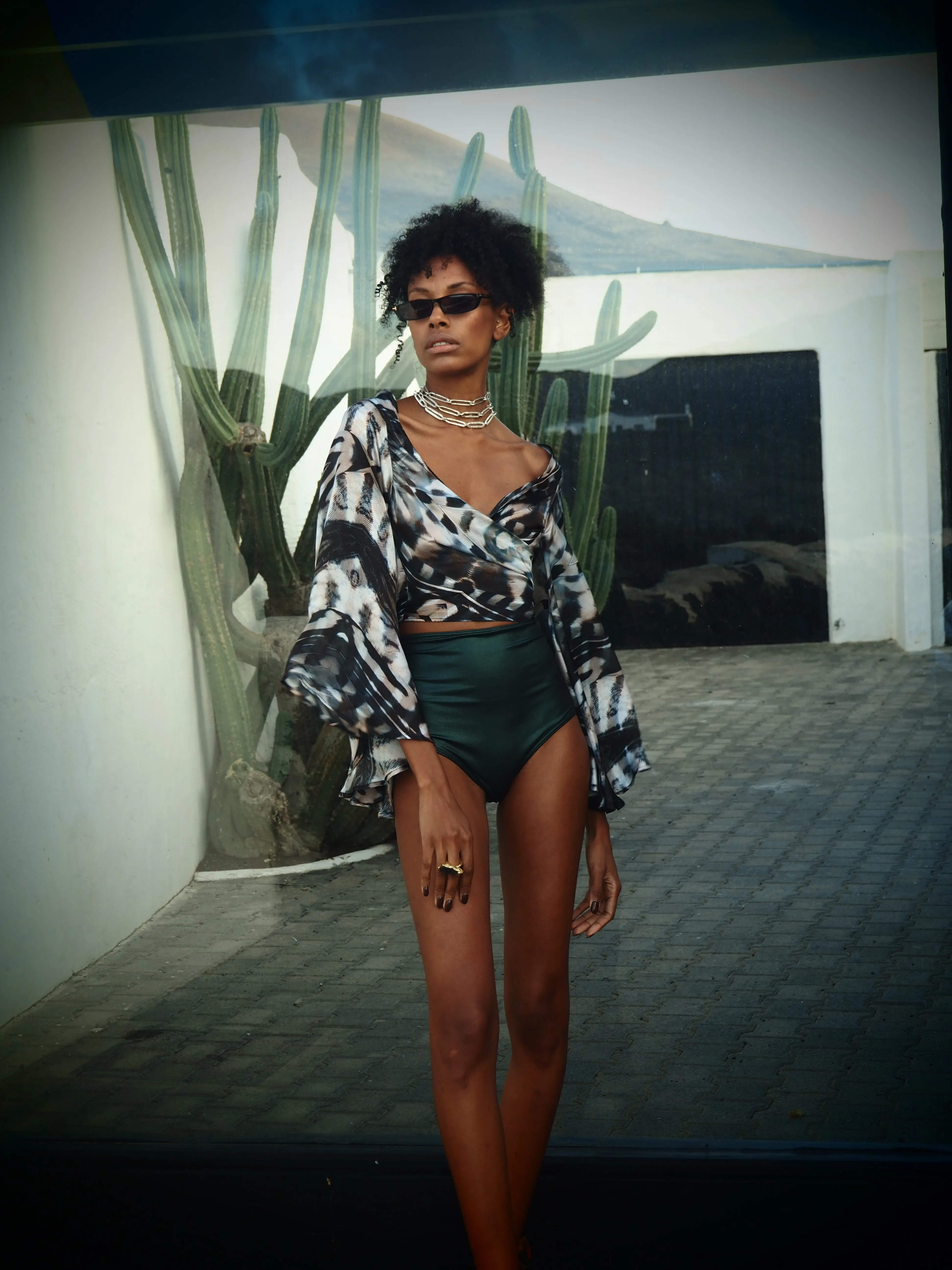 Lola Wrap Shirt - Phoenix Print