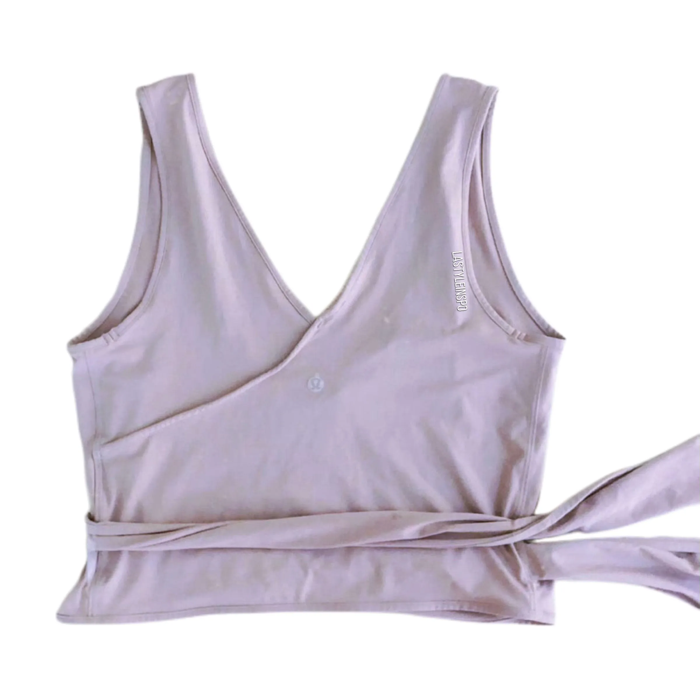 Lululemon Sporty Top Nude Cross Lavender Pastel Wrap Bow S/M